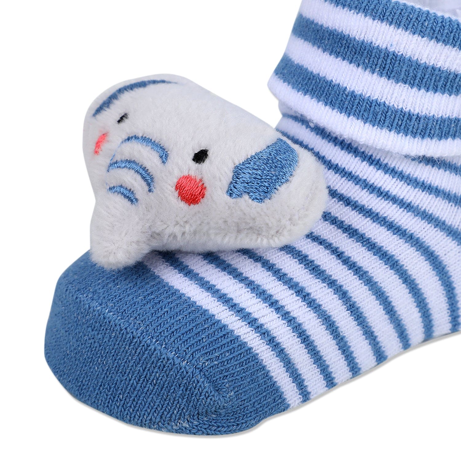 Baby Moo Elephant Trunk Cotton Anti-Skid 3D Socks - Blue - Baby Moo