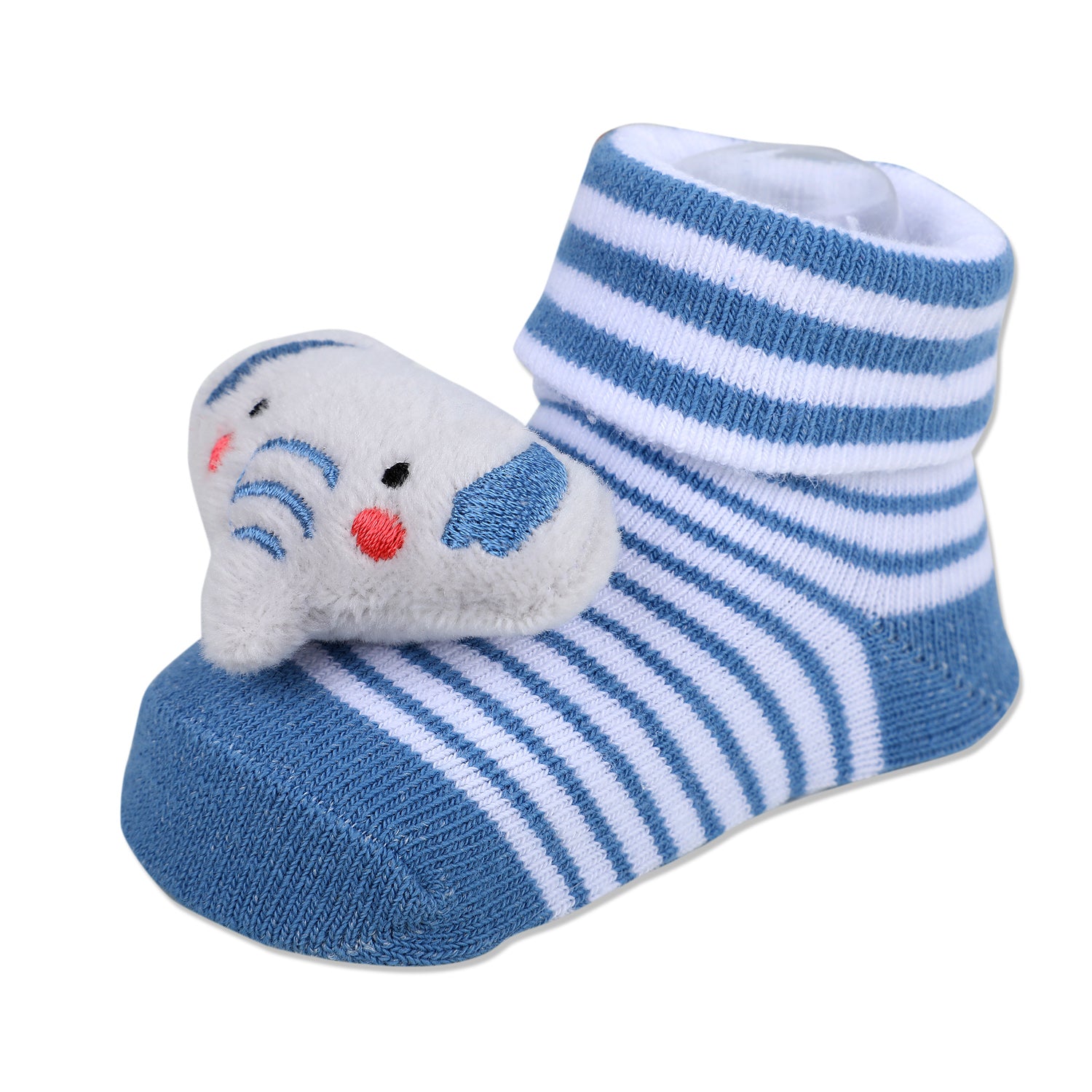 Baby Moo Elephant Trunk Cotton Anti-Skid 3D Socks - Blue - Baby Moo
