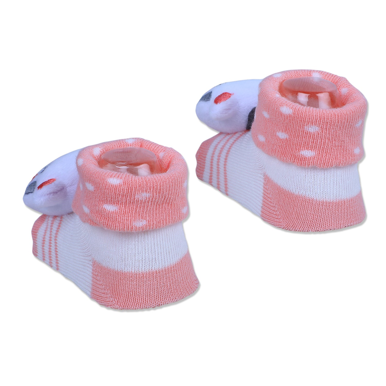Baby Moo Cute Cow Cotton Anti-Skid 3D Socks - Peach - Baby Moo