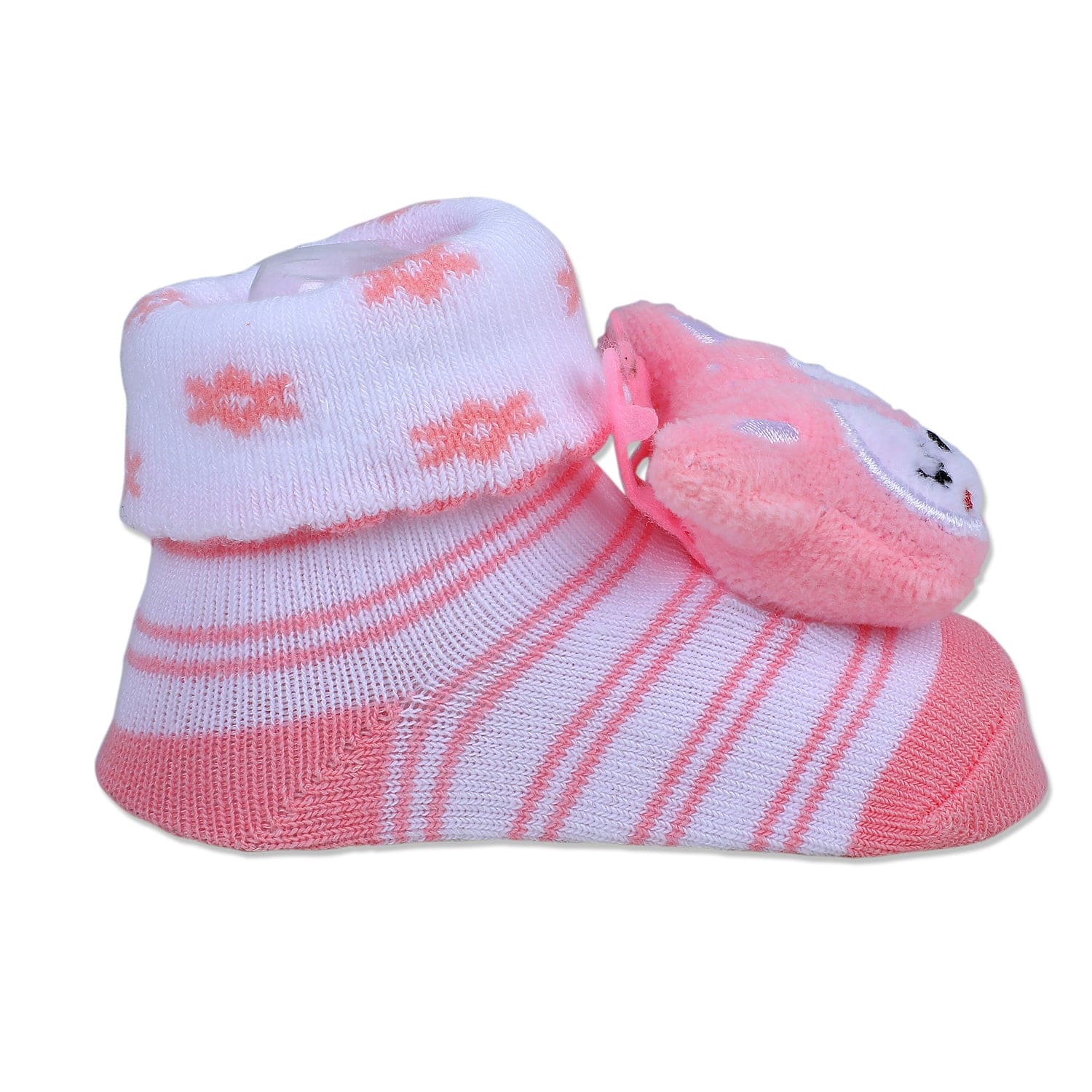 Baby Moo Sleepy Puppy Cotton Anti-Skid 3D Socks - Pink - Baby Moo