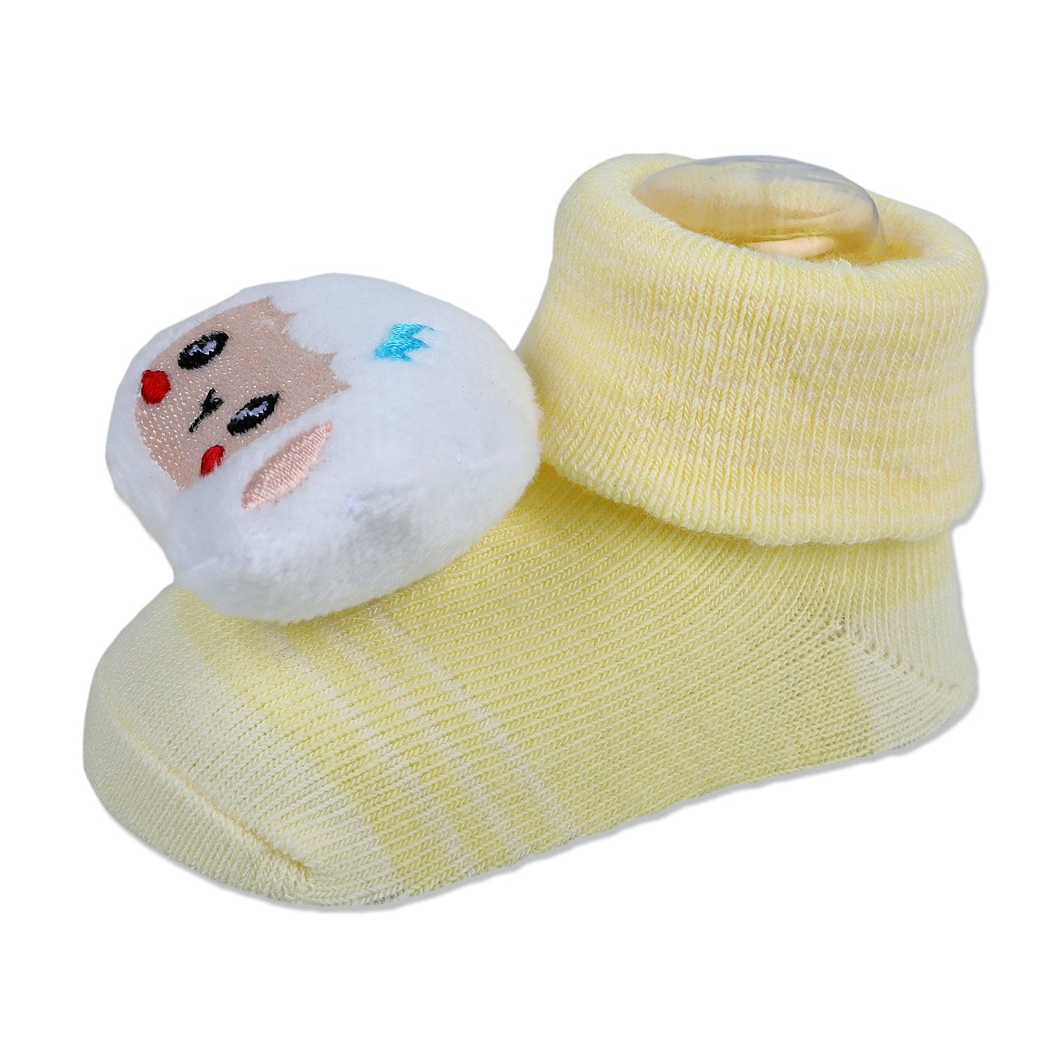 Baby Moo Sheep Cotton Anti-Skid 3D Socks - Yellow - Baby Moo