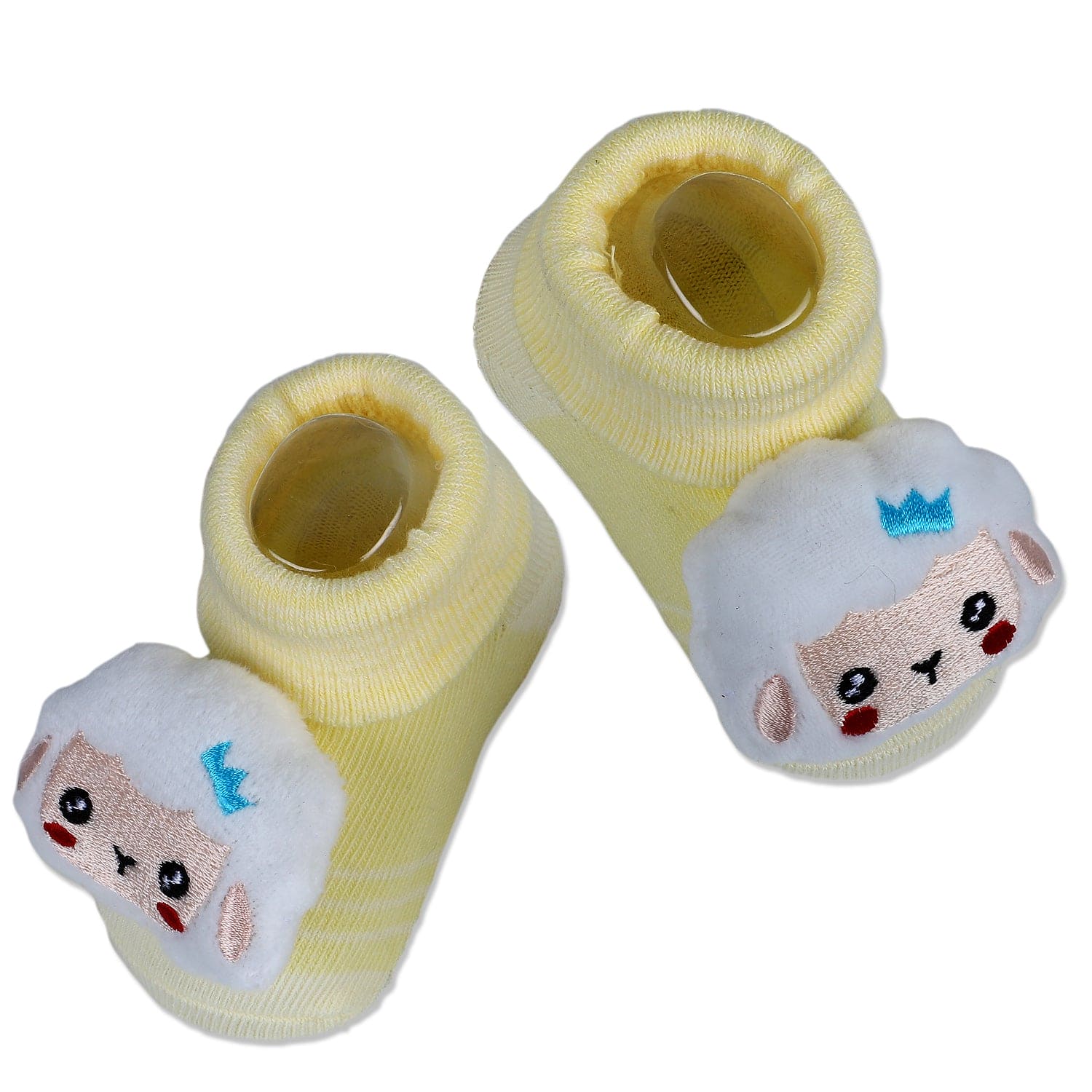 Baby Moo Sheep Cotton Anti-Skid 3D Socks - Yellow - Baby Moo