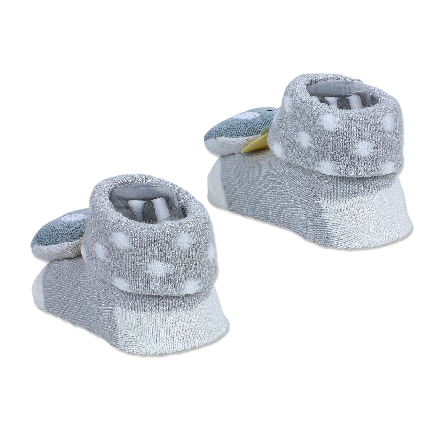Baby Moo Elephant Explorer Cotton Anti-Skid 3D Socks - Grey - Baby Moo