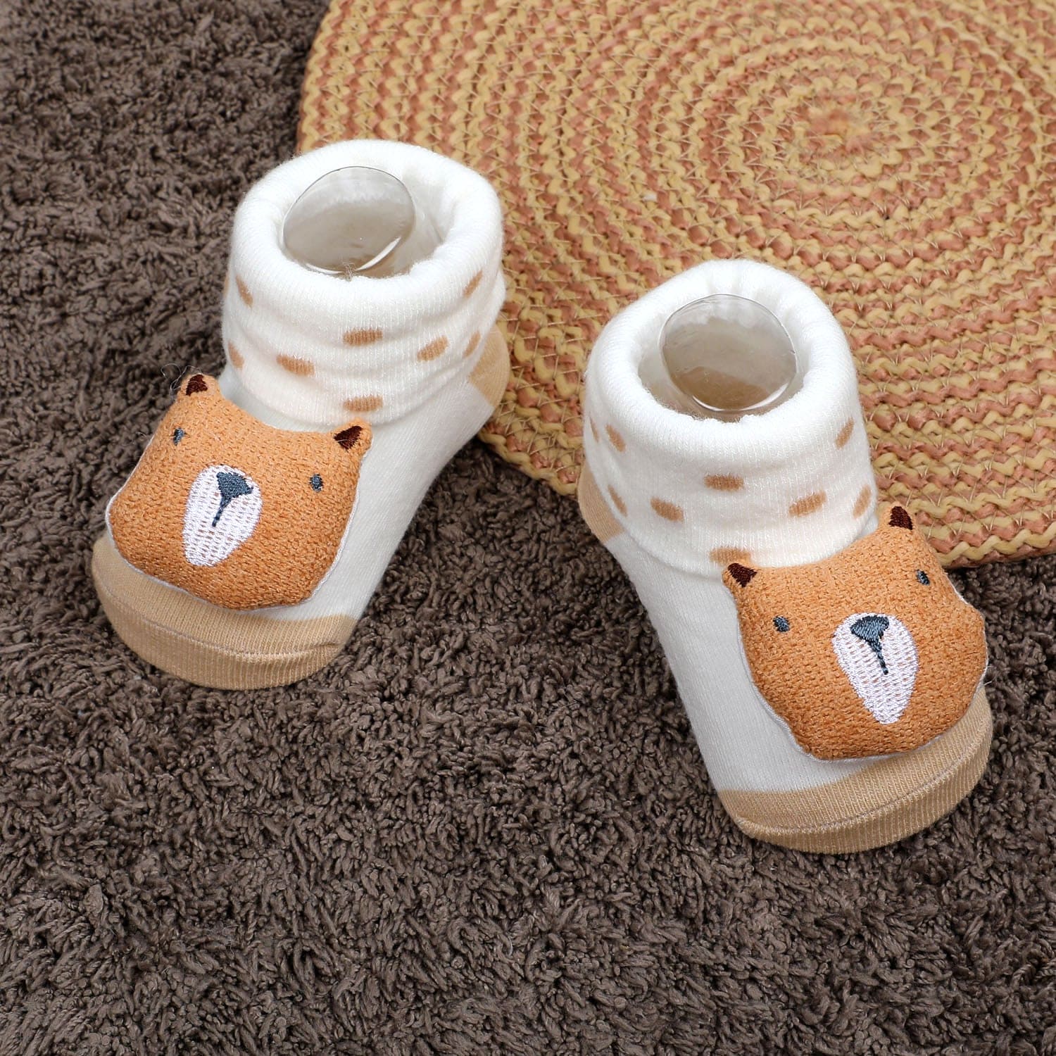 Baby Moo My Pet Cotton Anti-Skid 3D Socks - White - Baby Moo