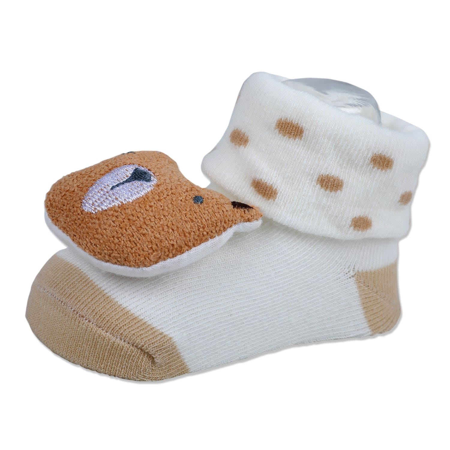 Baby Moo My Pet Cotton Anti-Skid 3D Socks - White - Baby Moo