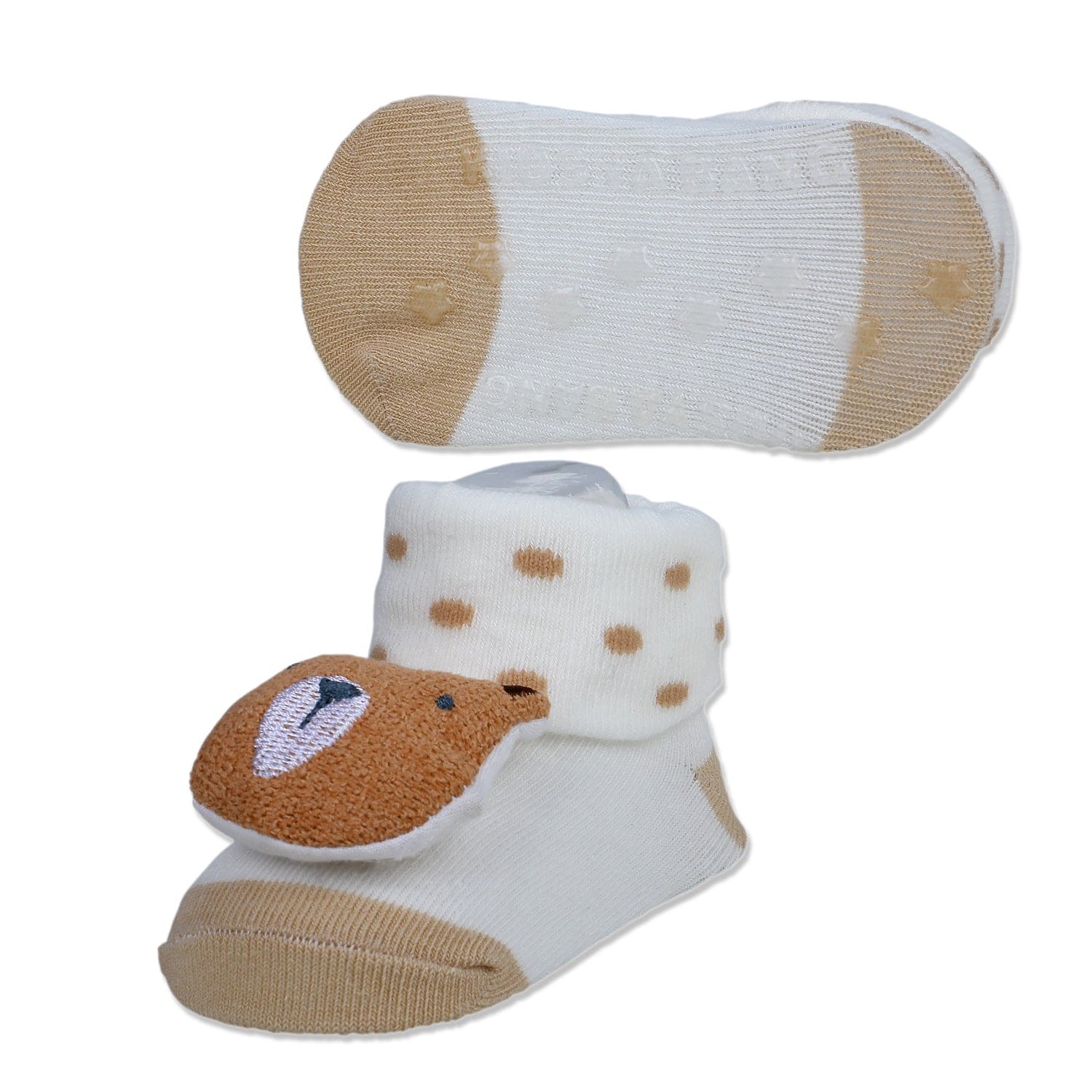 Baby Moo My Pet Cotton Anti-Skid 3D Socks - White - Baby Moo