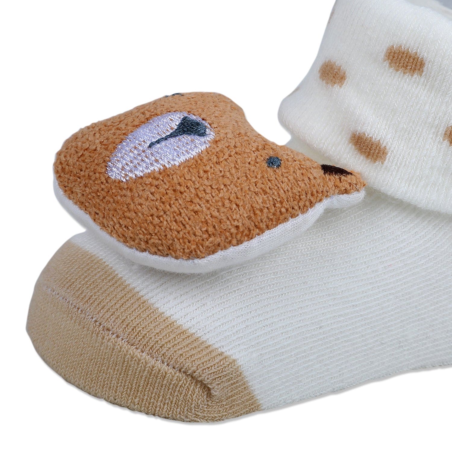 Baby Moo My Pet Cotton Anti-Skid 3D Socks - White - Baby Moo