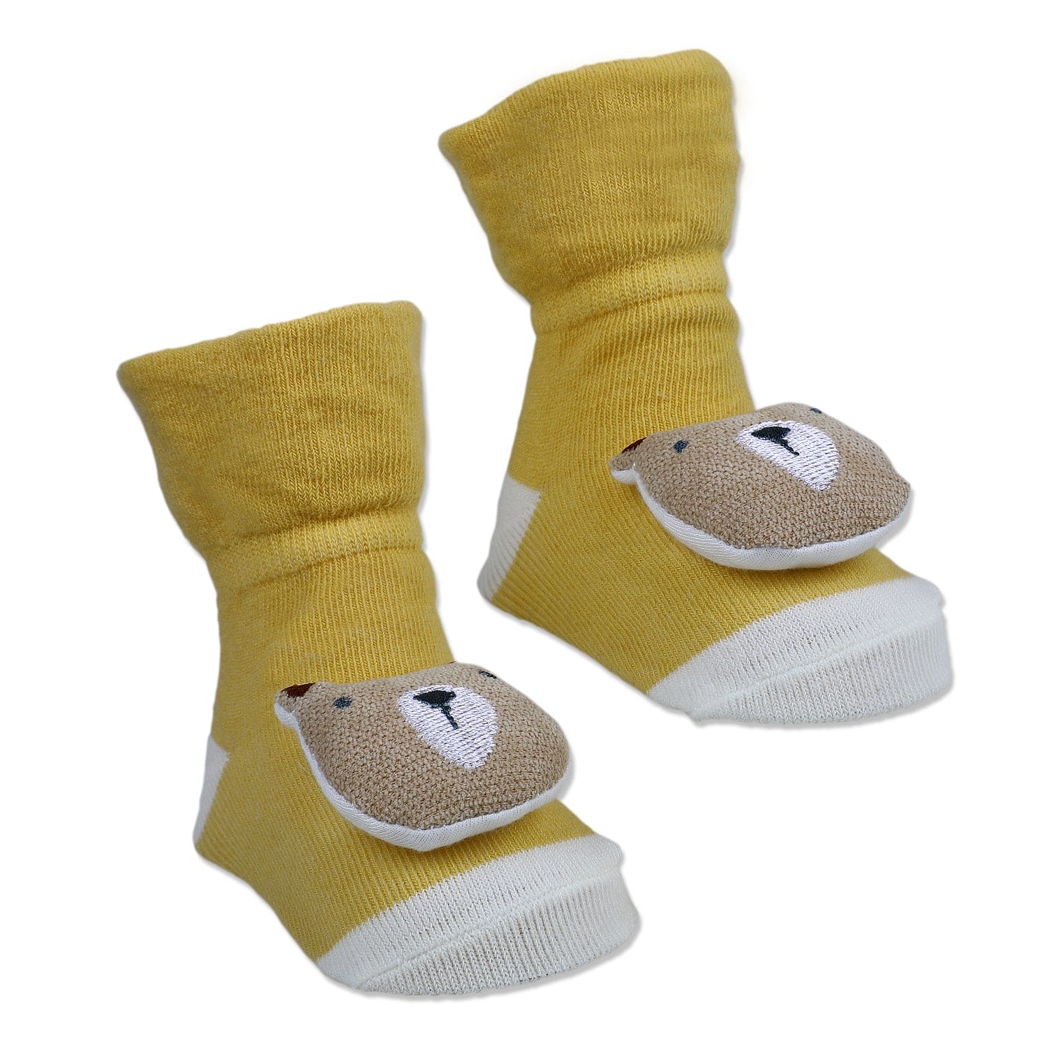 Baby Moo My Pet Cotton Anti-Skid 3D Socks - Yellow - Baby Moo