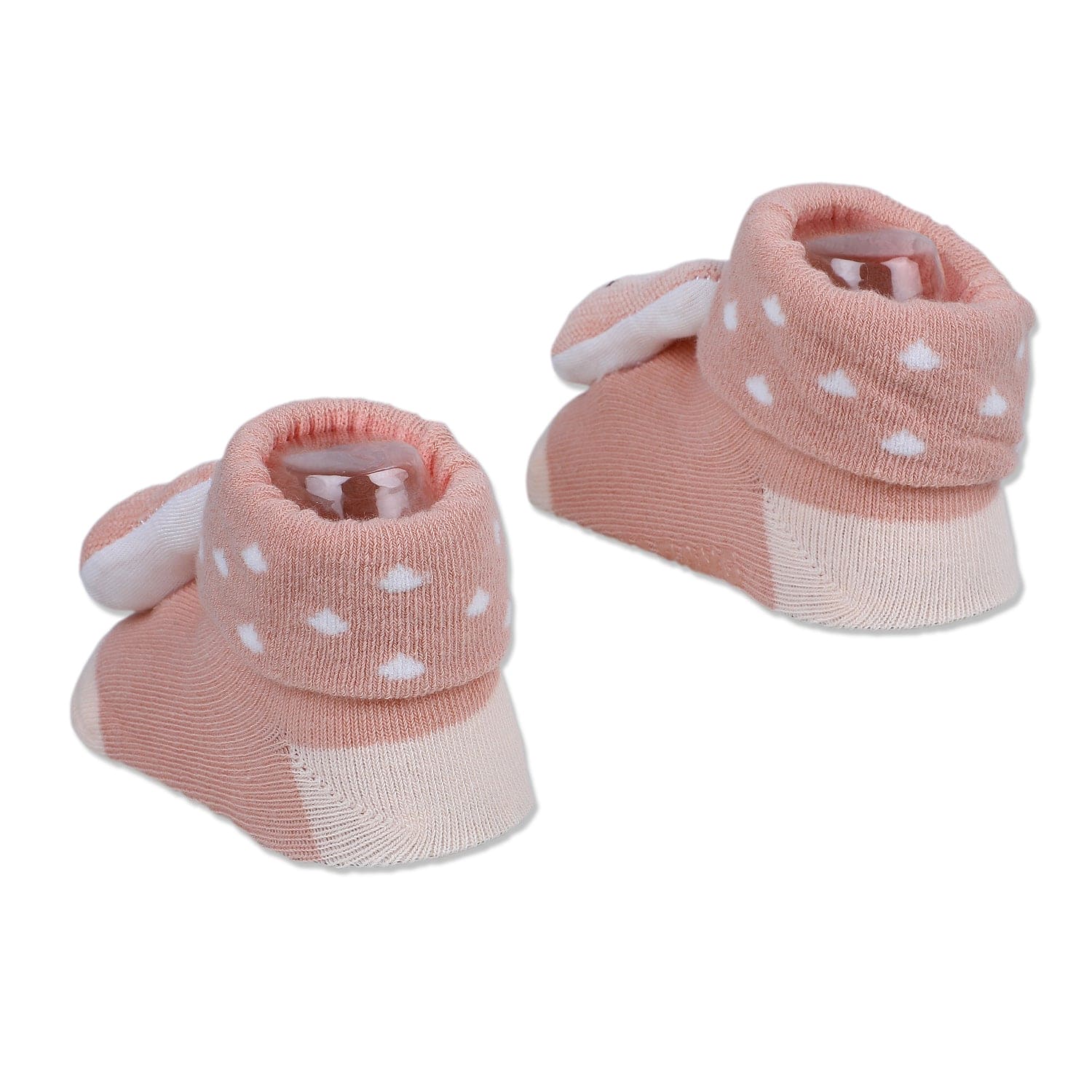 Baby Moo Cuddly Bunny Cotton Anti-Skid 3D Socks - Peach - Baby Moo