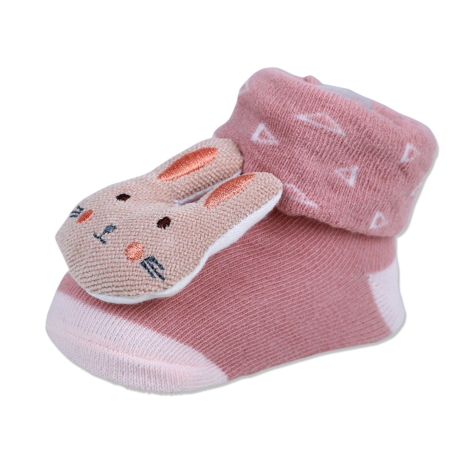 Baby Moo Cuddly Bunny Cotton Anti-Skid 3D Socks - Pink - Baby Moo