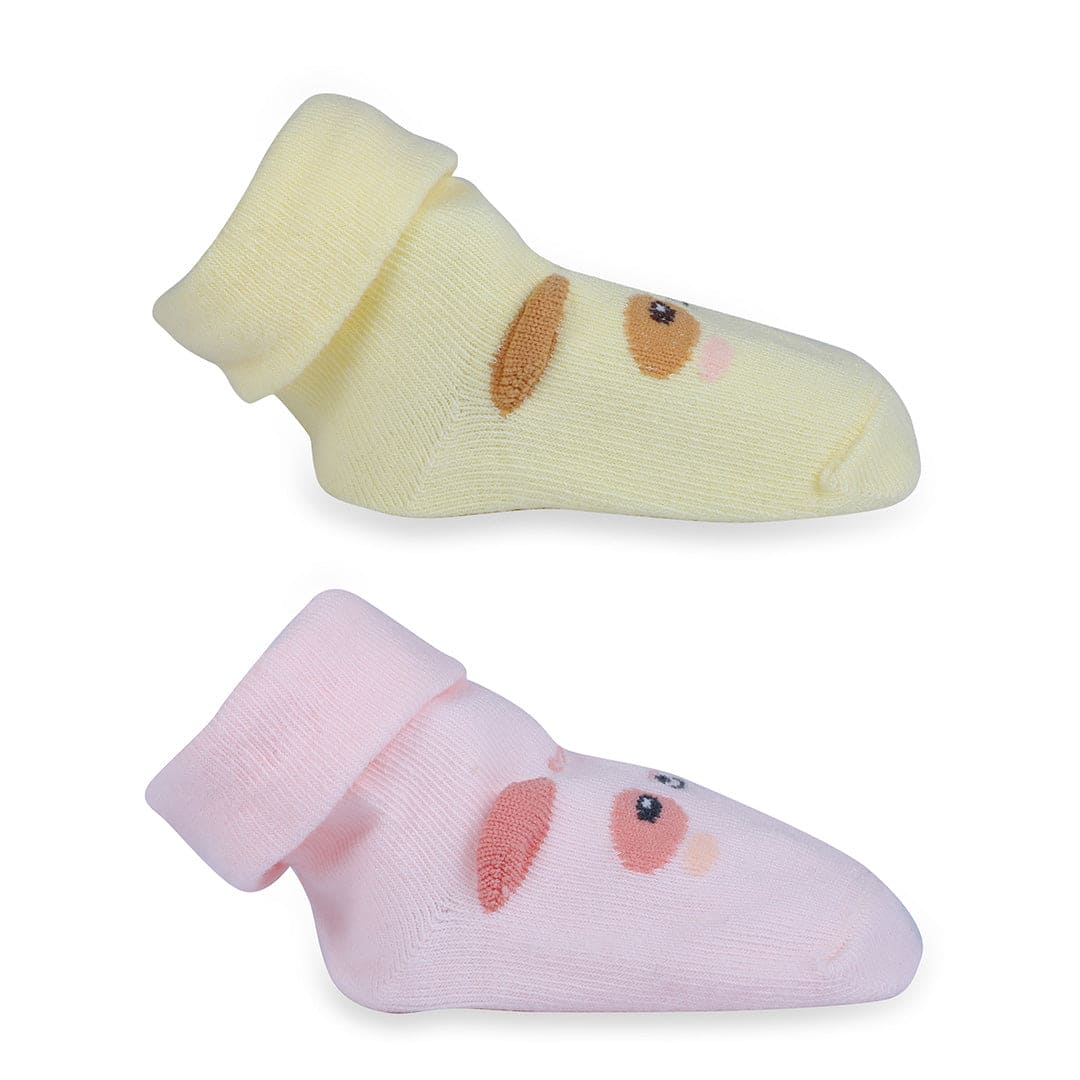 Baby Moo Little Puppy Anti-Skid 2 Pack Socks - Pink - Baby Moo