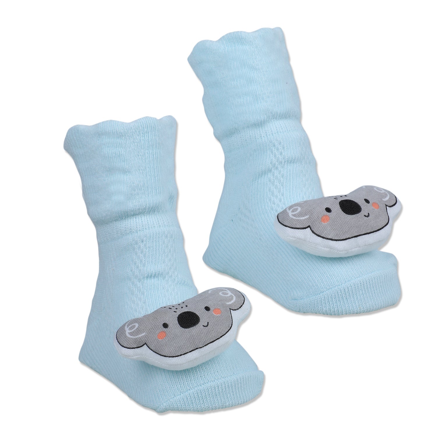 Baby Moo Cute Koala Cotton Anti-Skid 3D Socks - Blue - Baby Moo