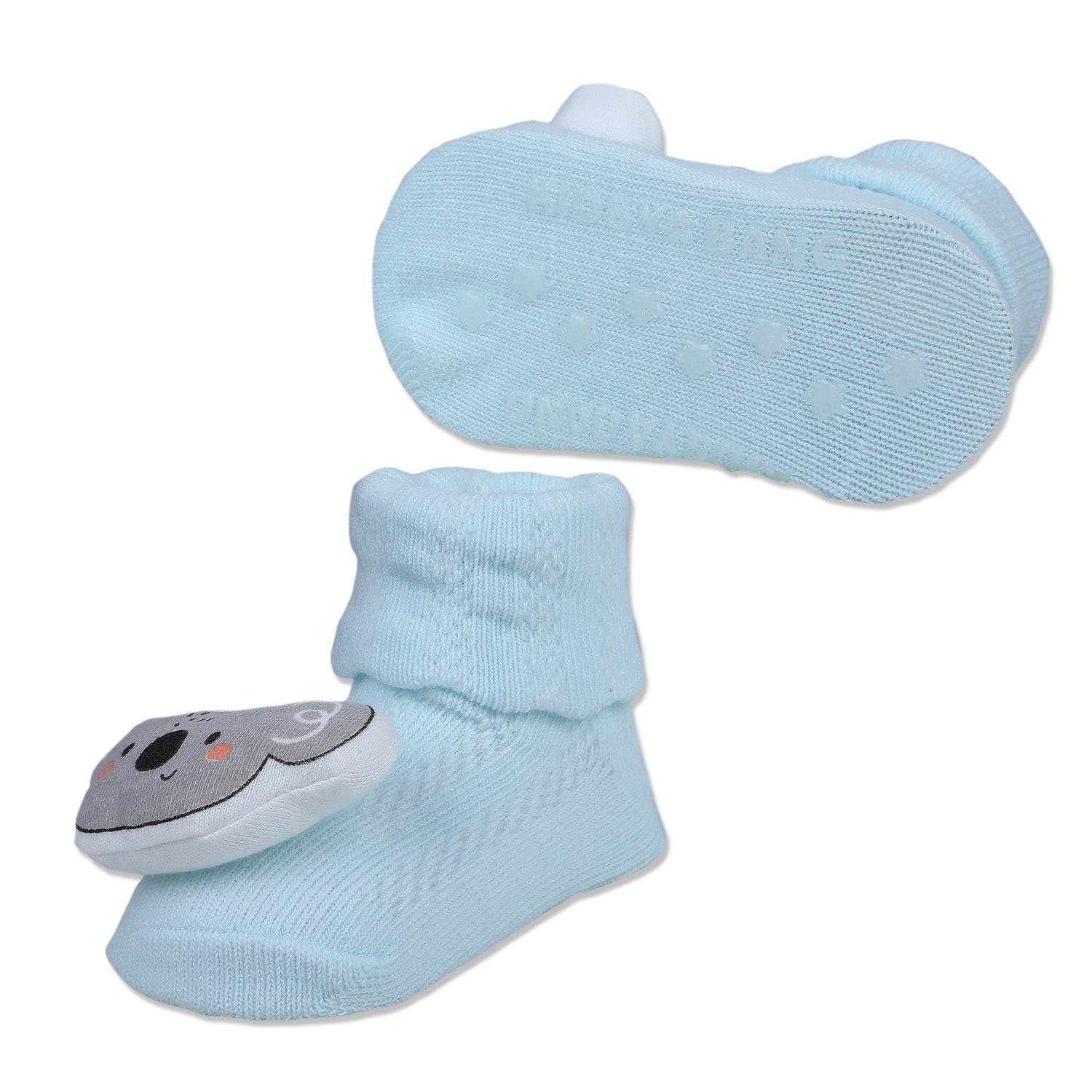 Baby Moo Cute Koala Cotton Anti-Skid 3D Socks - Blue - Baby Moo