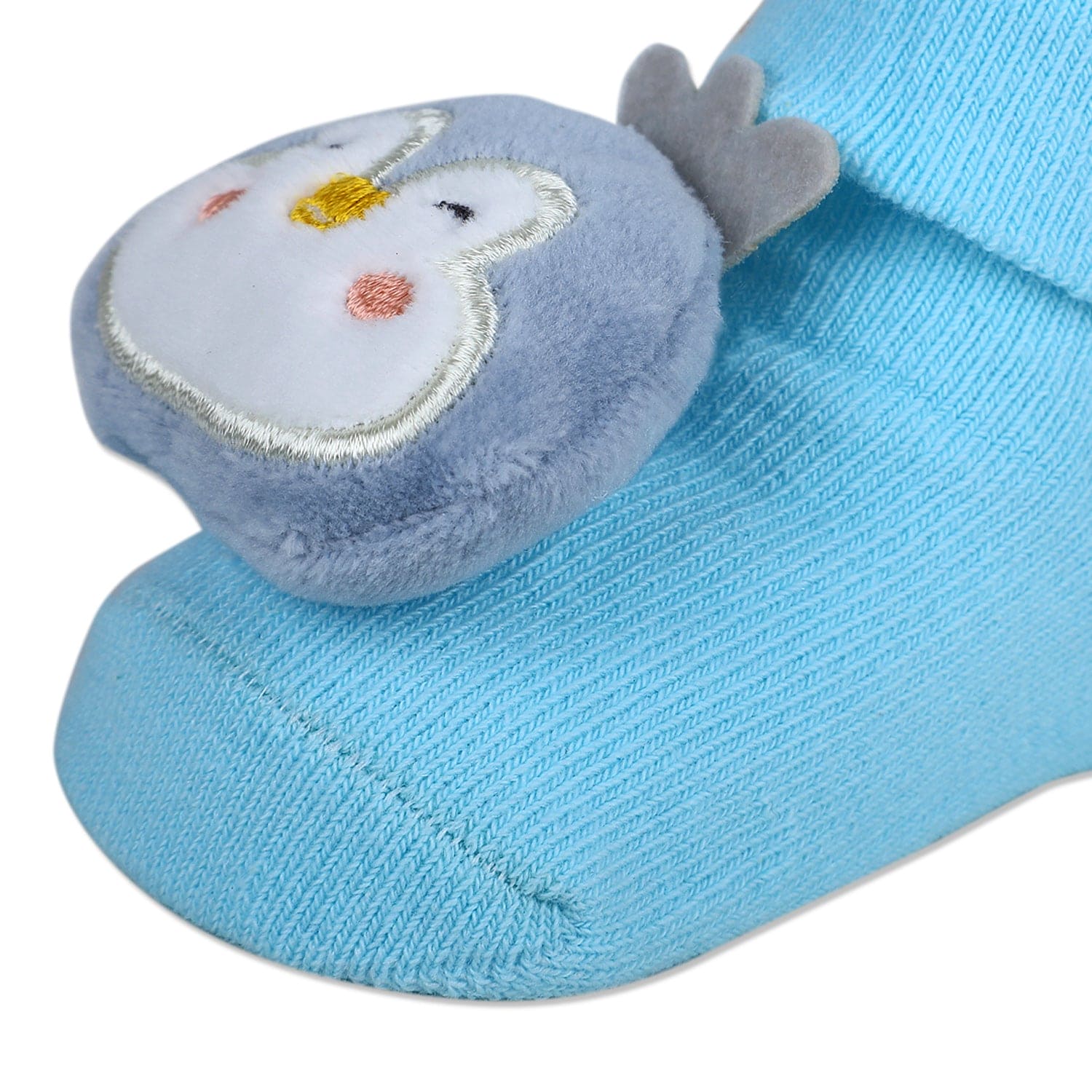 Baby Moo Happy Penguin Cotton Anti-Skid 3D Socks - Blue - Baby Moo