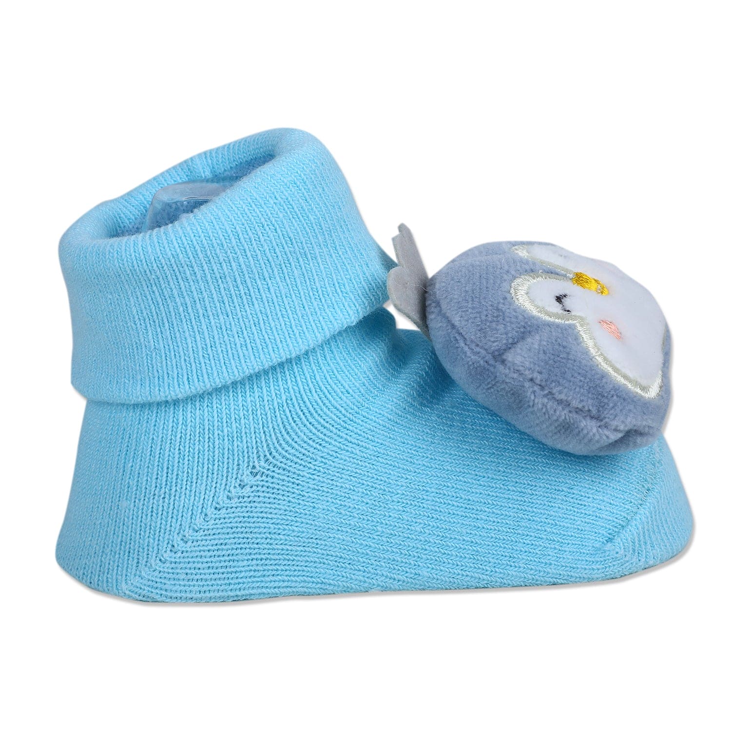 Baby Moo Happy Penguin Cotton Anti-Skid 3D Socks - Blue - Baby Moo