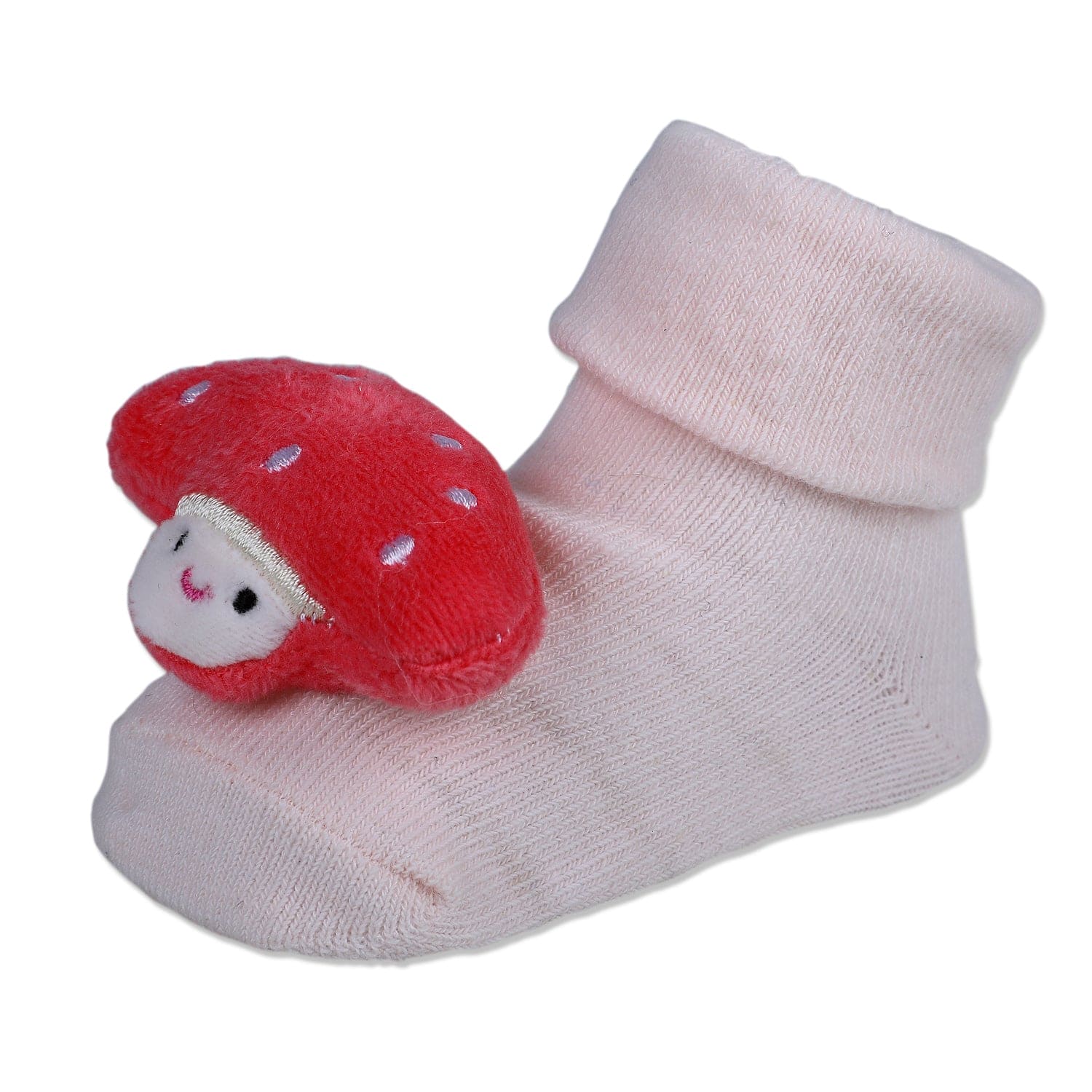 Baby Moo Mushroom Cotton Anti-Skid 3D Socks - Pink - Baby Moo