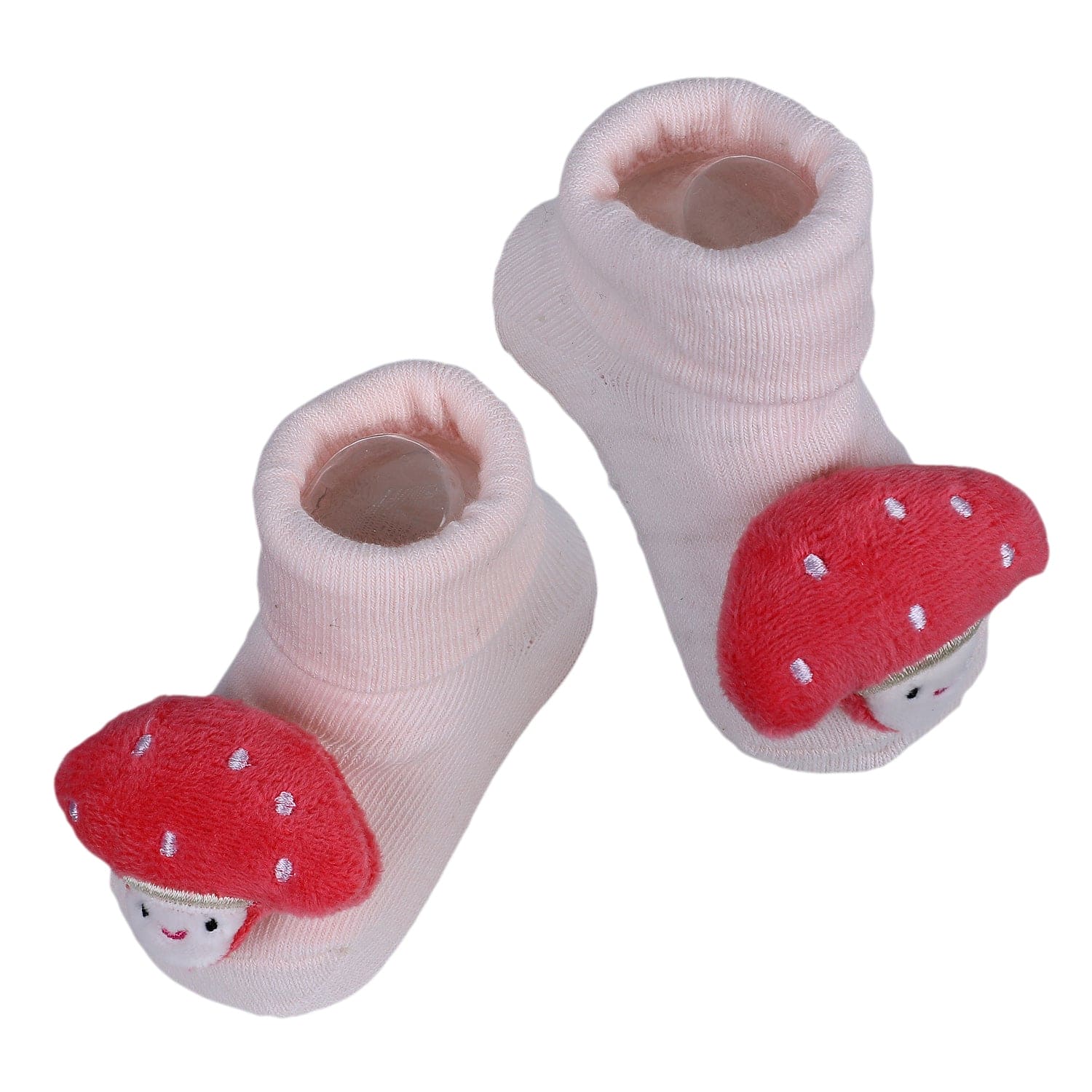 Baby Moo Mushroom Cotton Anti-Skid 3D Socks - Pink - Baby Moo