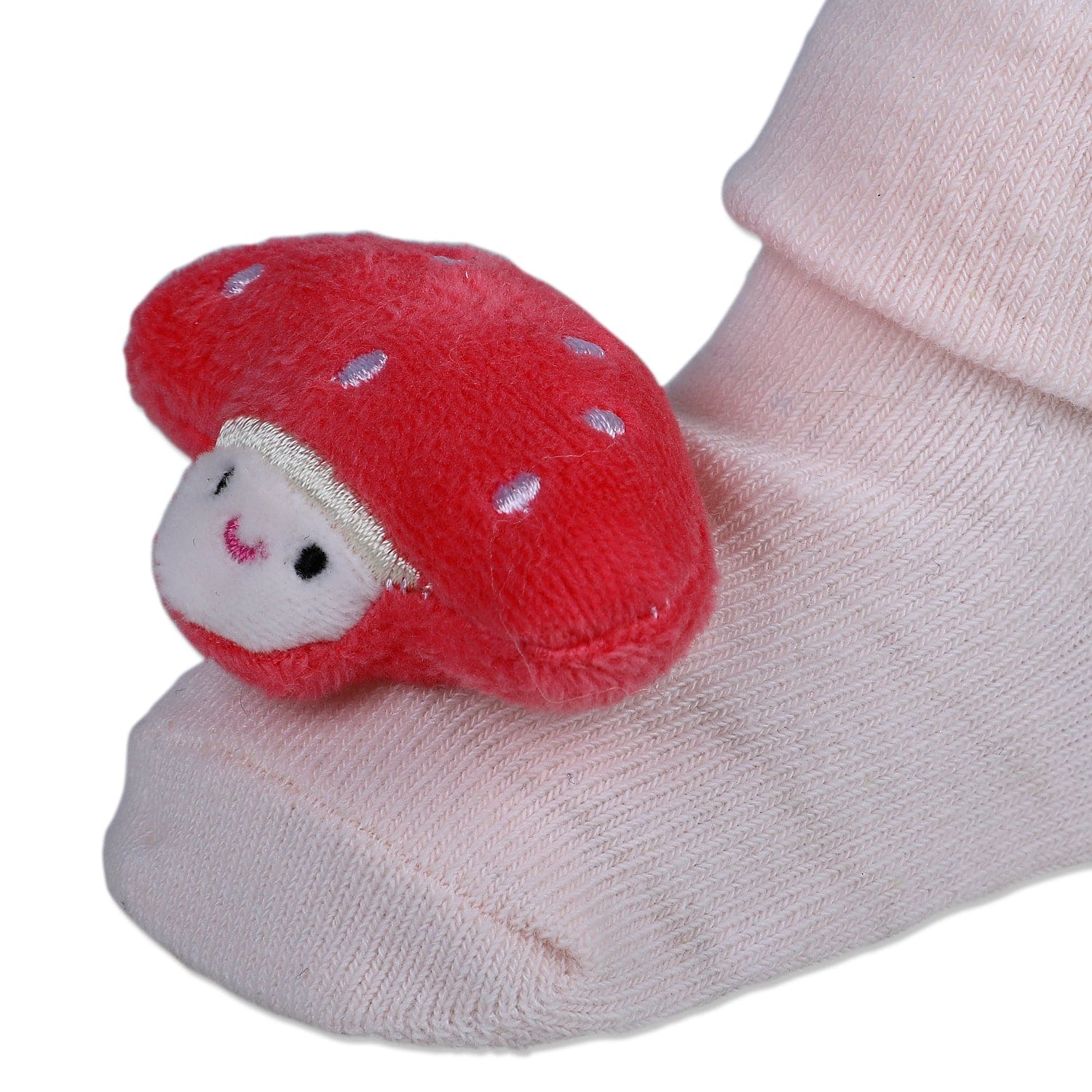 Baby Moo Mushroom Cotton Anti-Skid 3D Socks - Pink - Baby Moo
