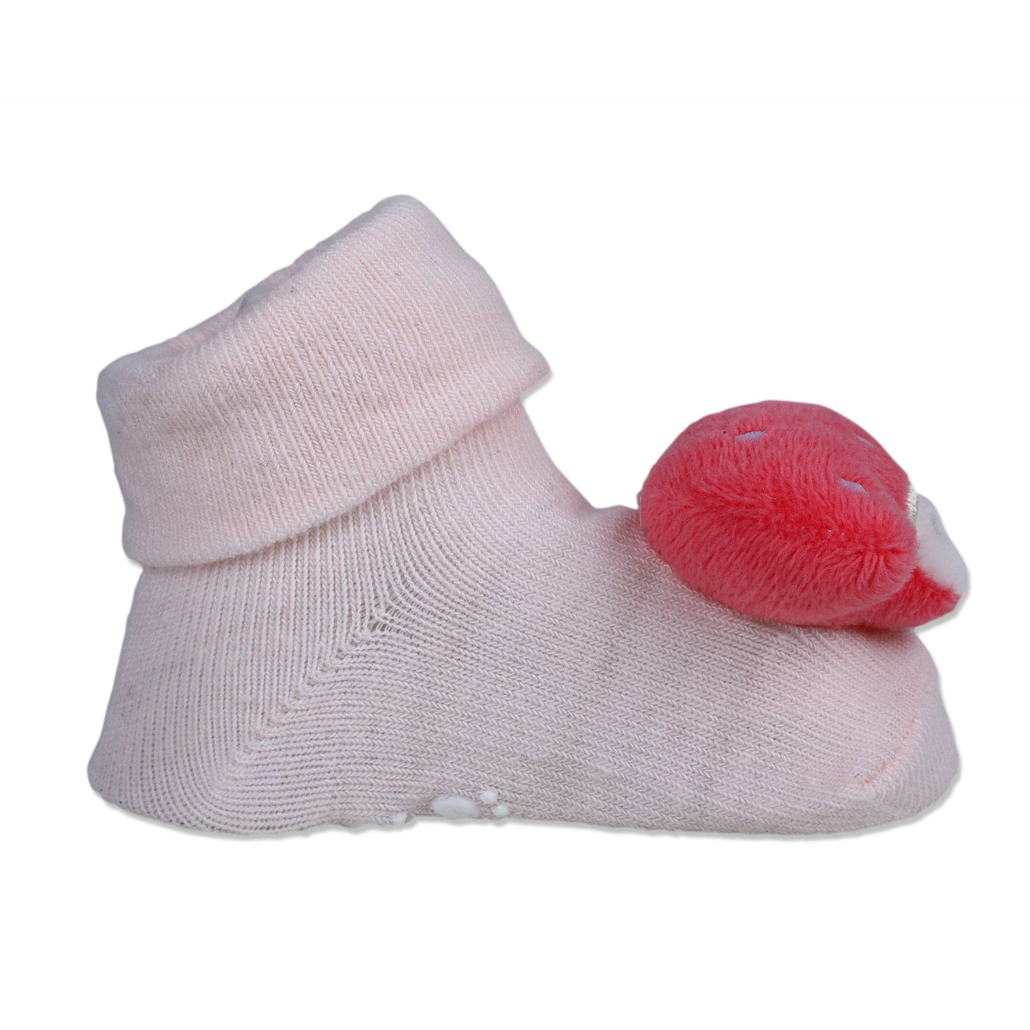 Baby Moo Mushroom Cotton Anti-Skid 3D Socks - Pink - Baby Moo