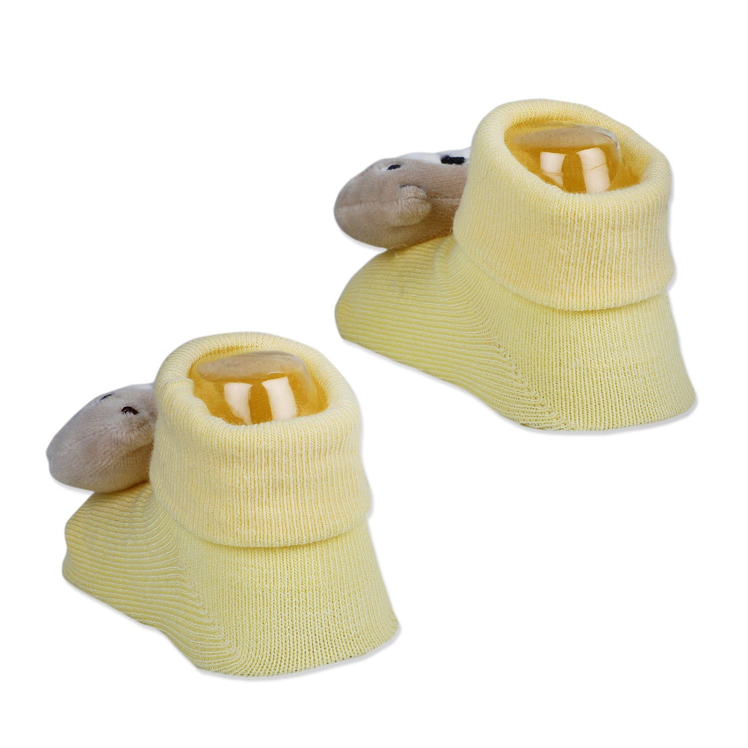 Baby Moo Doggy Cotton Anti-Skid 3D Socks - Yellow - Baby Moo