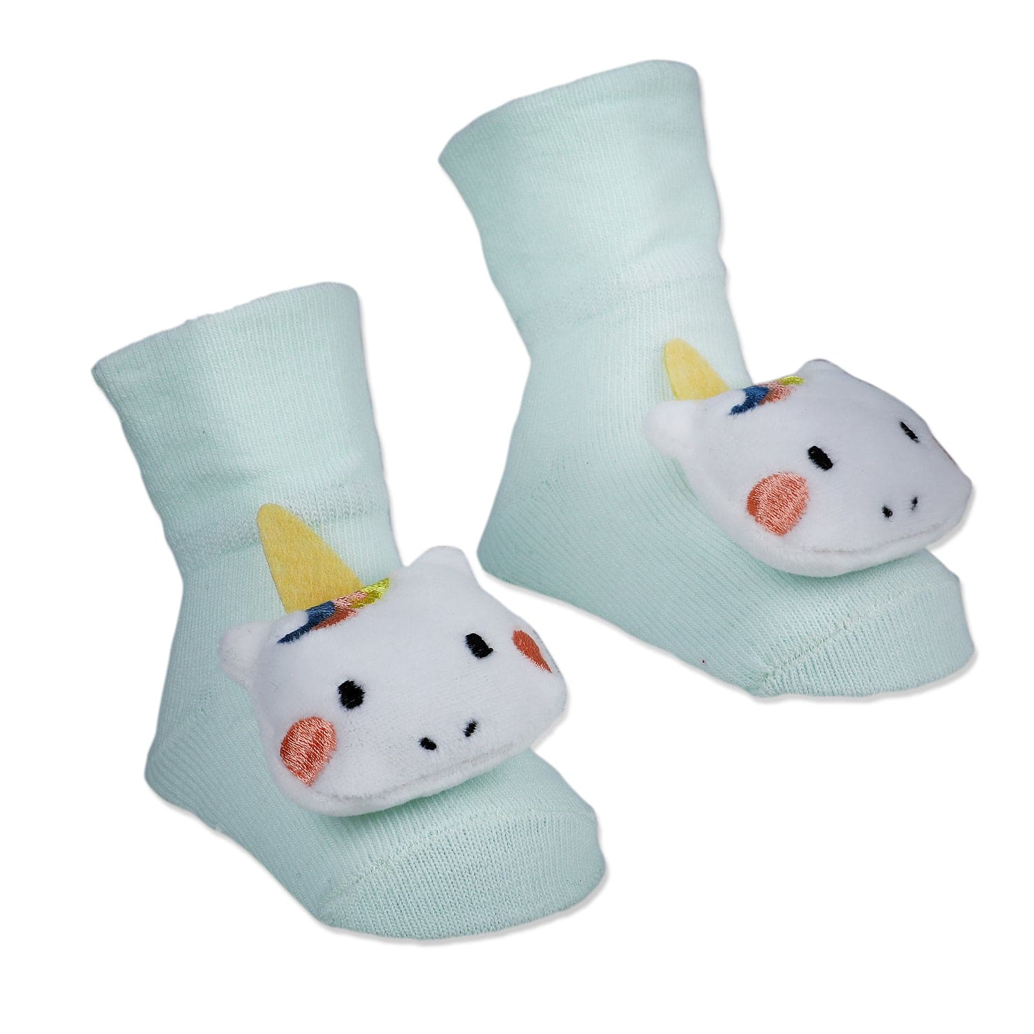 Baby Moo Magical Unicorn Cotton Anti-Skid 3D Socks - Mint Green - Baby Moo