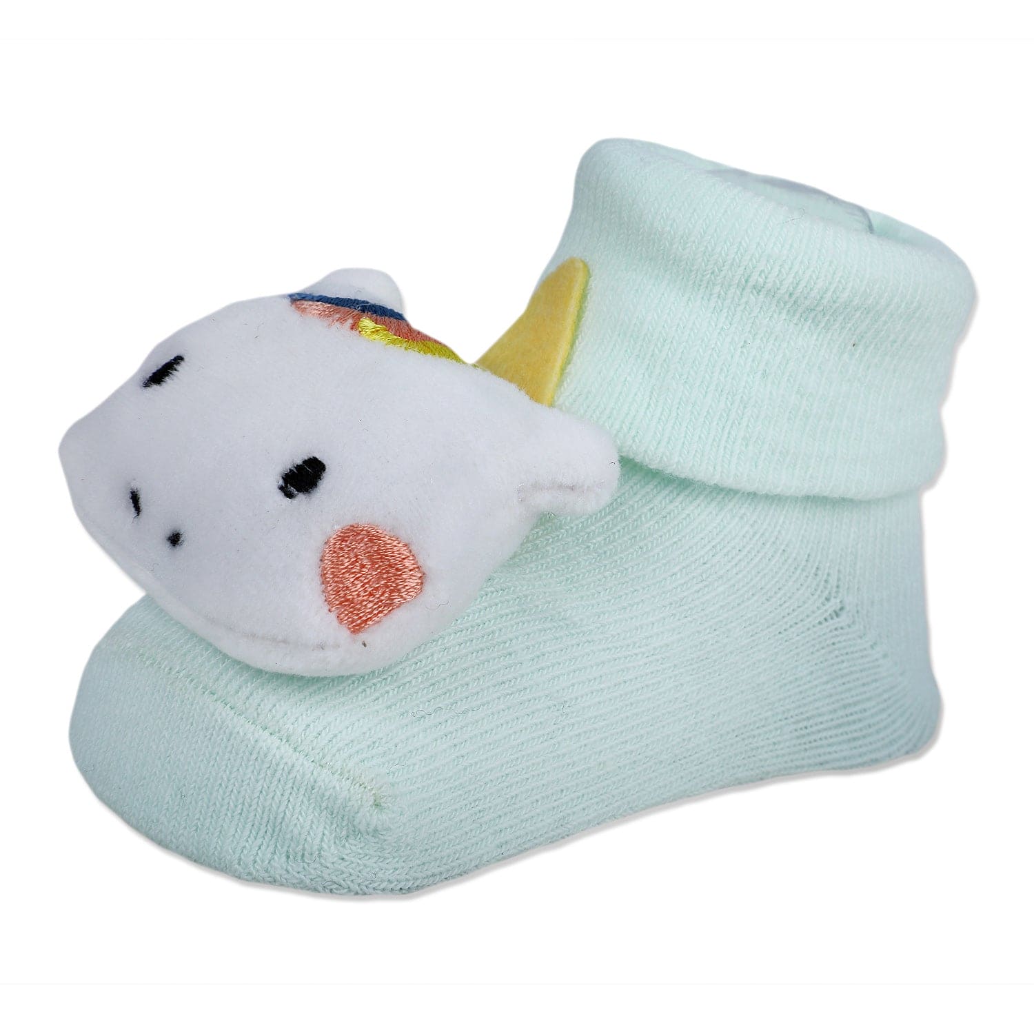 Baby Moo Magical Unicorn Cotton Anti-Skid 3D Socks - Mint Green - Baby Moo
