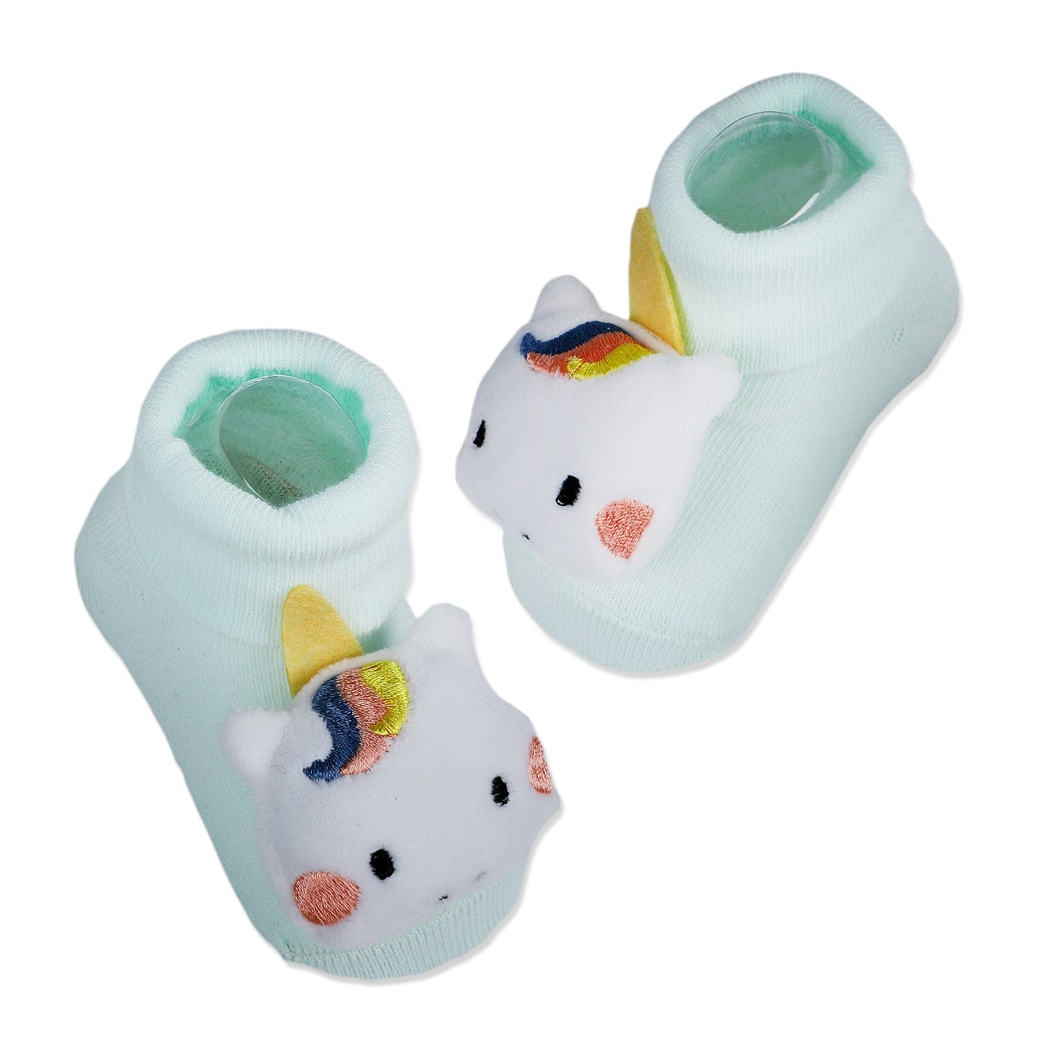 Baby Moo Magical Unicorn Cotton Anti-Skid 3D Socks - Mint Green - Baby Moo