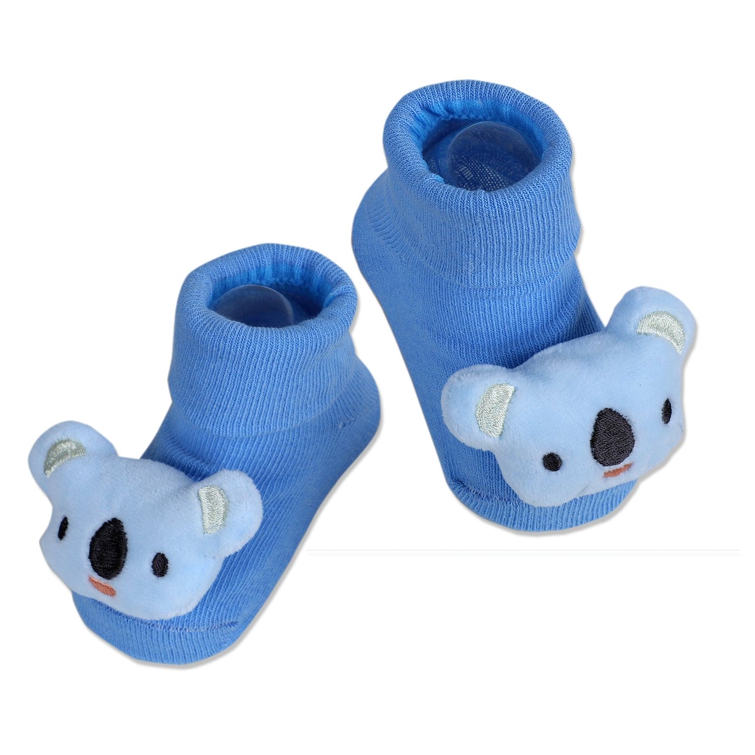 Baby Moo Koala Cotton Anti-Skid 3D Socks - Blue - Baby Moo