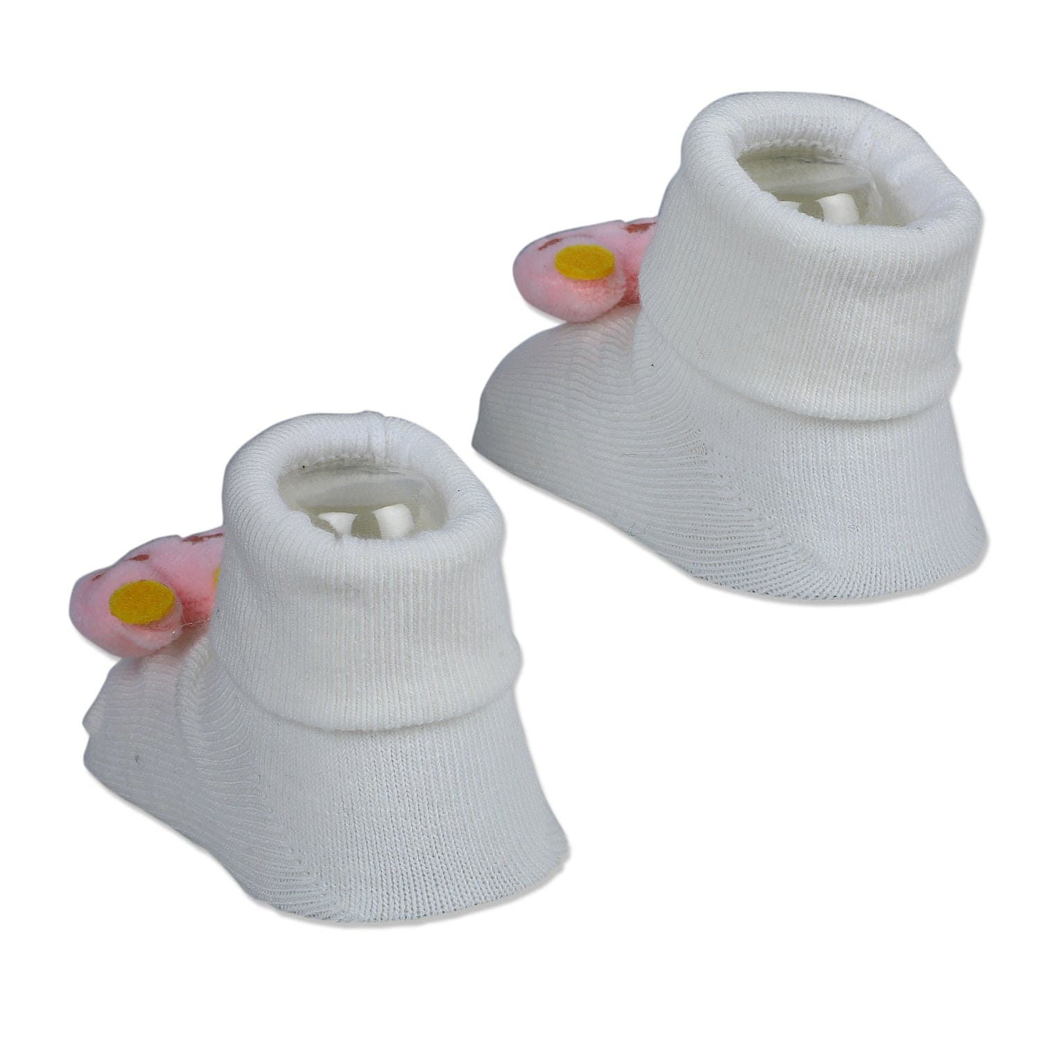 Baby Moo Royal Crown Cotton Anti-Skid 3D Socks - White - Baby Moo