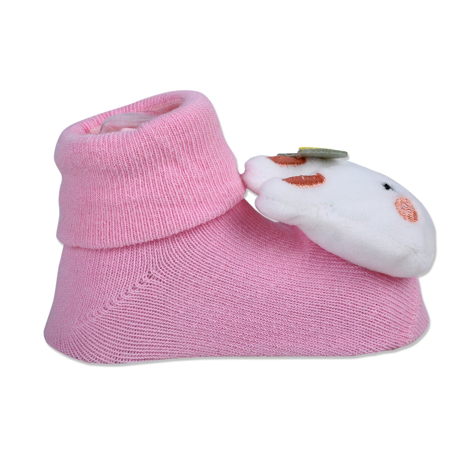 Baby Moo Hello Bunny Cotton Anti-Skid 3D Socks - Pink - Baby Moo