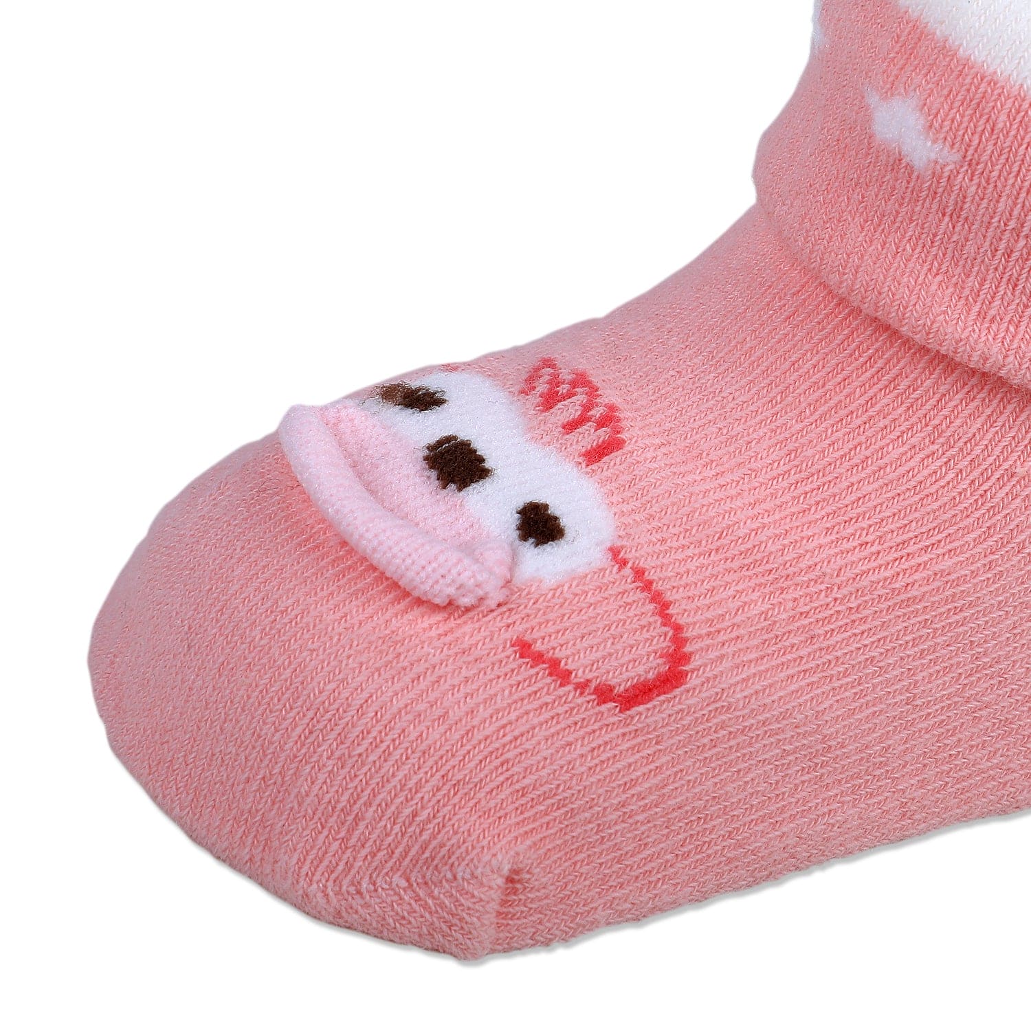 Baby Moo Little Monkey Cotton Anti-Skid 2 Pair Socks - Beige - Baby Moo