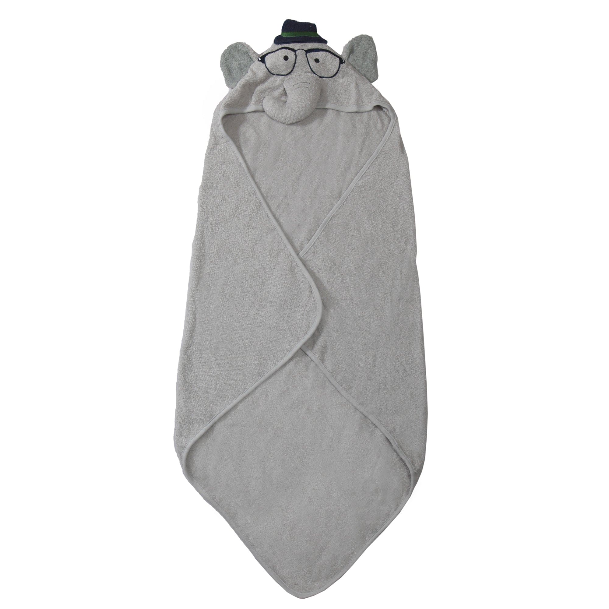 Mr. Elephant Grey Hooded Towel - Baby Moo