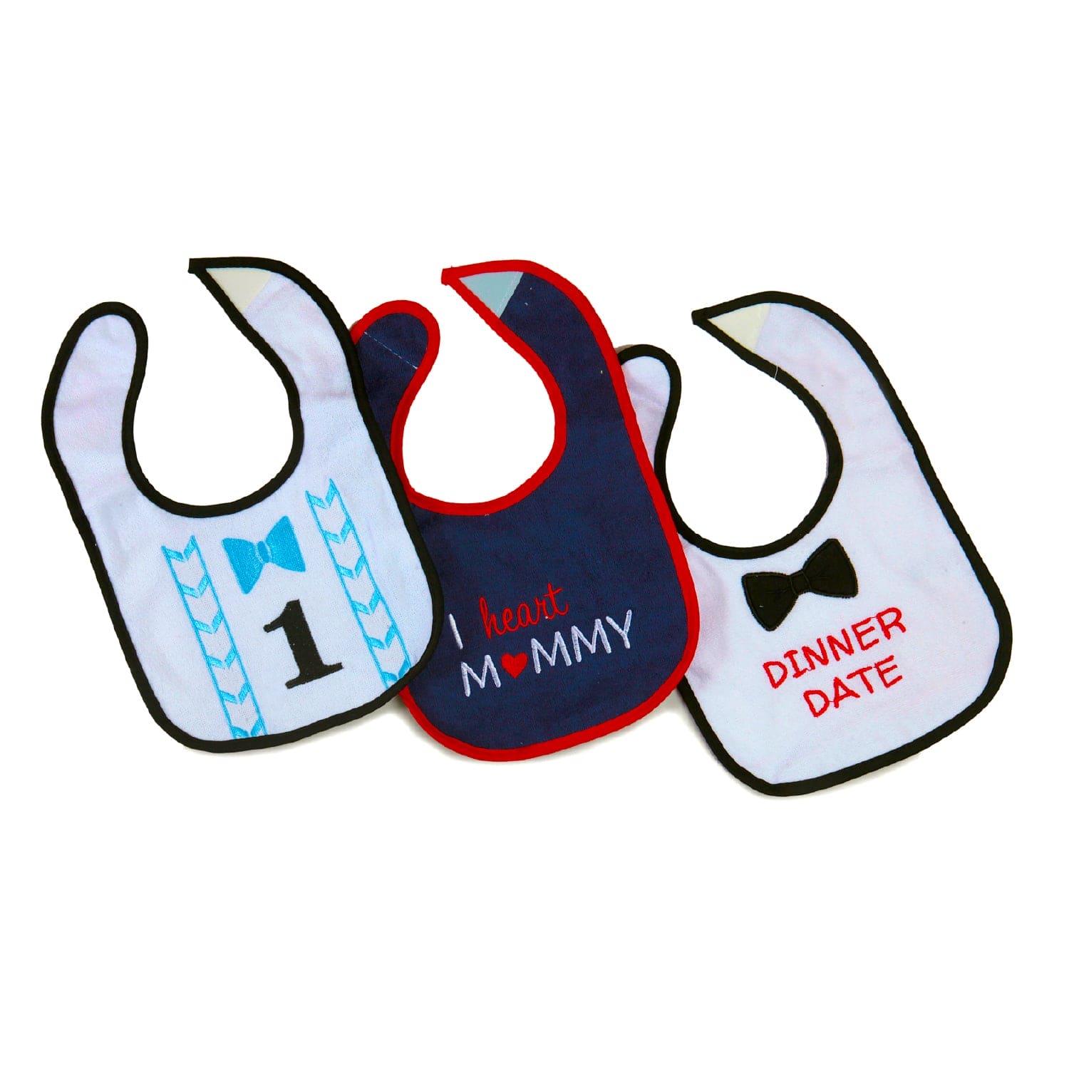 No. 1 Star Blue 3 Pk Bibs - Baby Moo