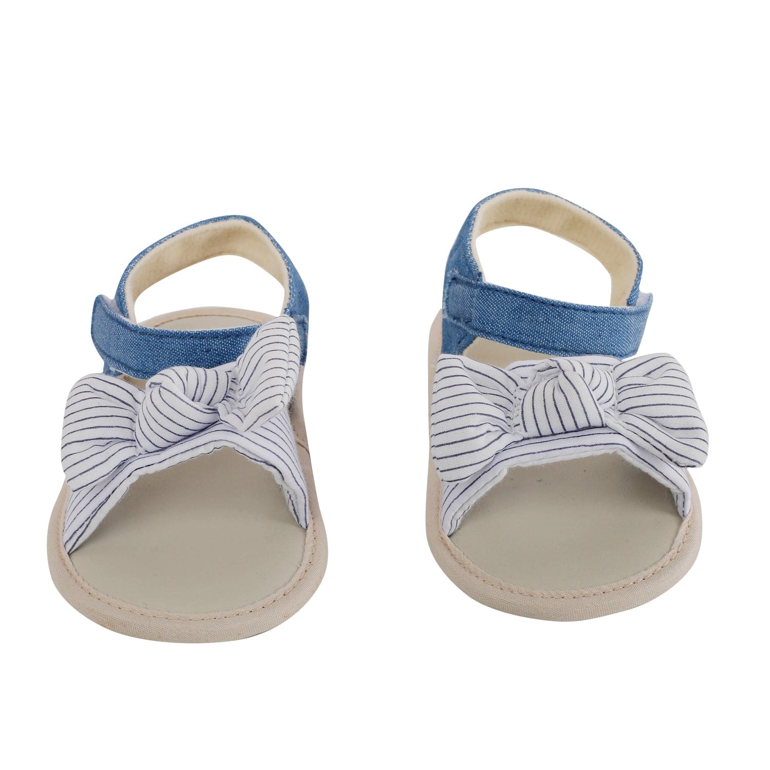 Baby Moo Striped Blue Booties - Baby Moo