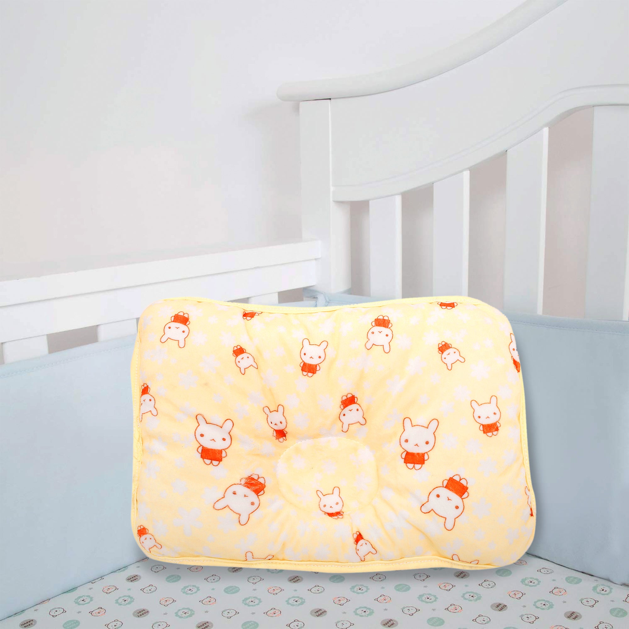 Bunny Yellow Baby Pillow - Baby Moo