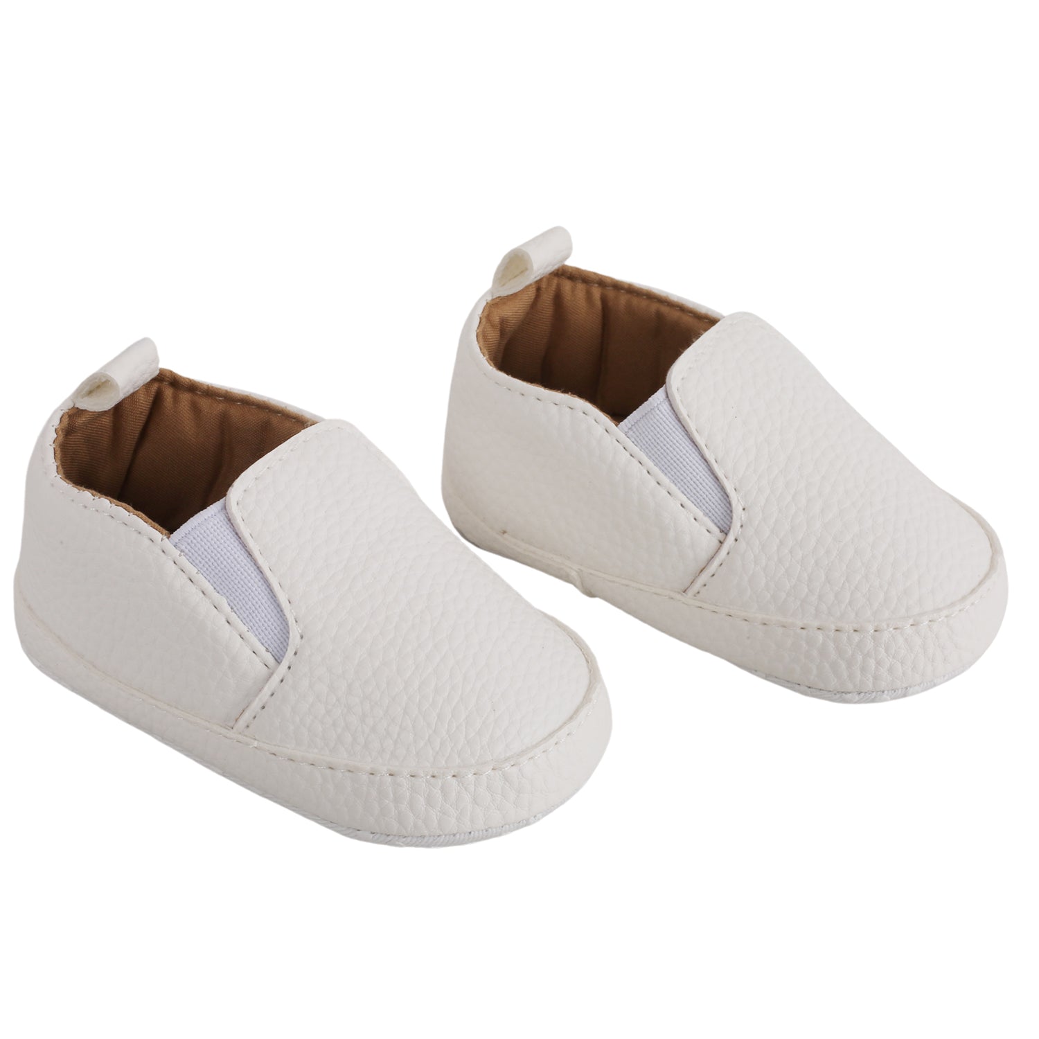 Baby Moo Leather White Slip-On Booties - Baby Moo