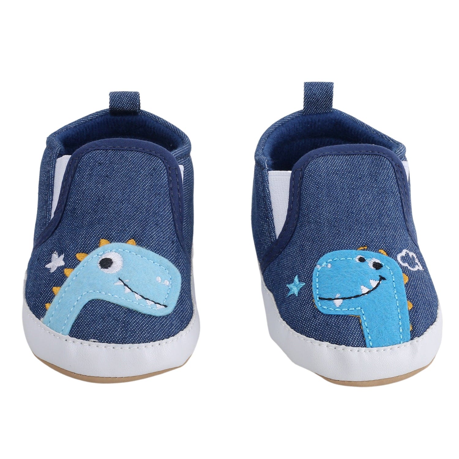 Baby Moo Dinosaur Navy Blue Slip-On Booties - Baby Moo