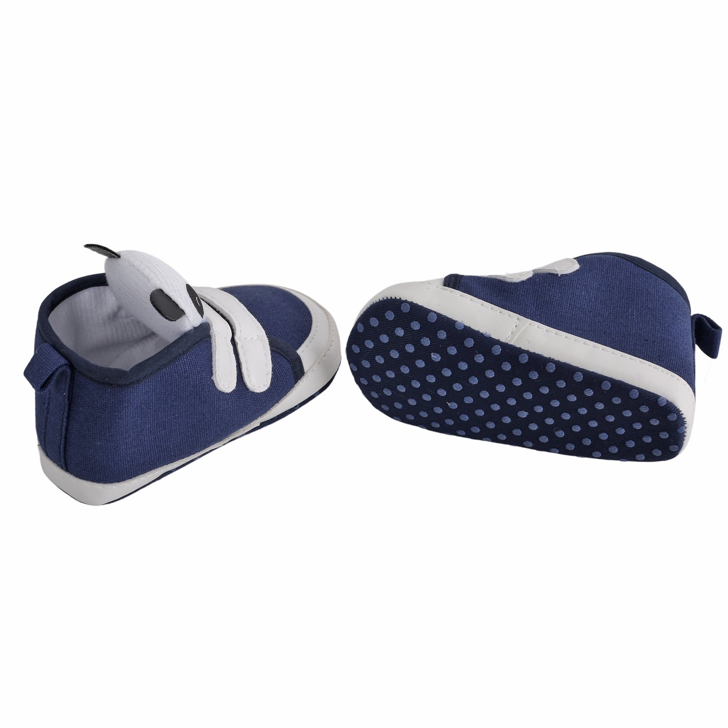 Baby Moo Panda Blue Velcro Booties - Baby Moo