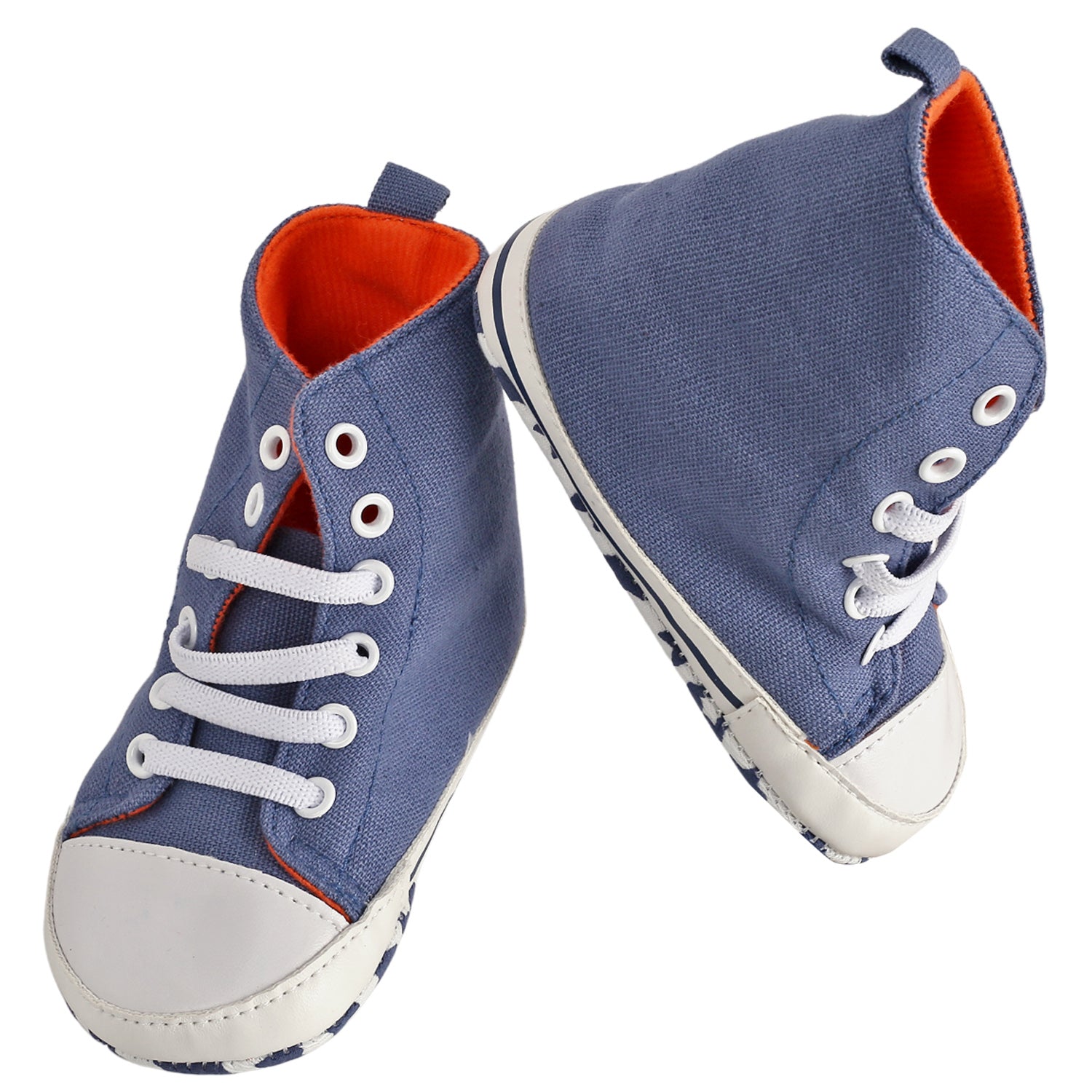 Baby Moo Blue High Top Booties - Baby Moo