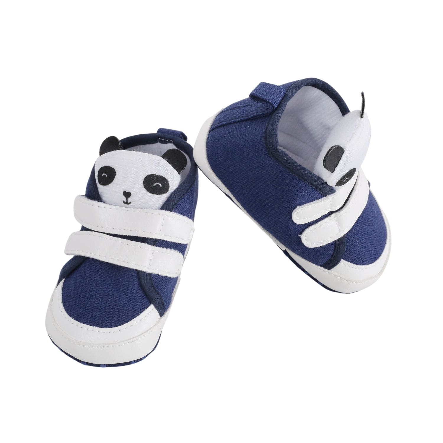 Baby Moo Panda Blue Velcro Booties - Baby Moo