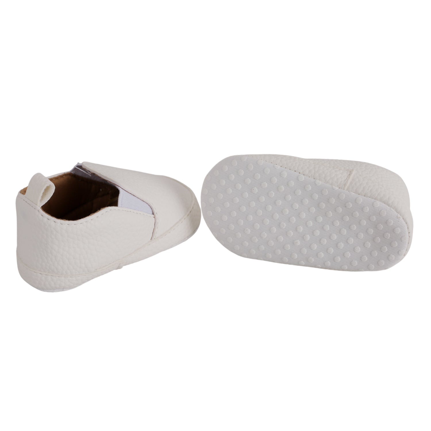 Baby Moo Leather White Slip-On Booties - Baby Moo