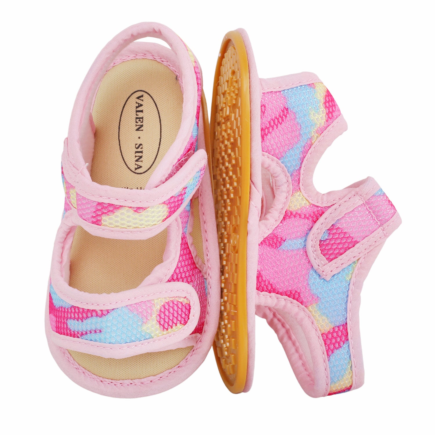 Baby Moo Camouflage Print Pink Open Toe Sandals - Baby Moo