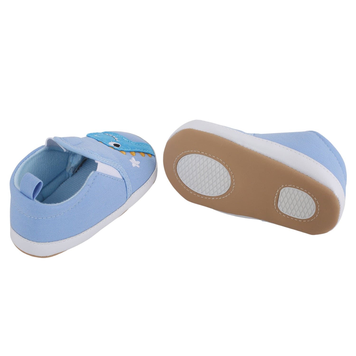 Baby Moo Dinosaur Blue Slip-On Booties - Baby Moo