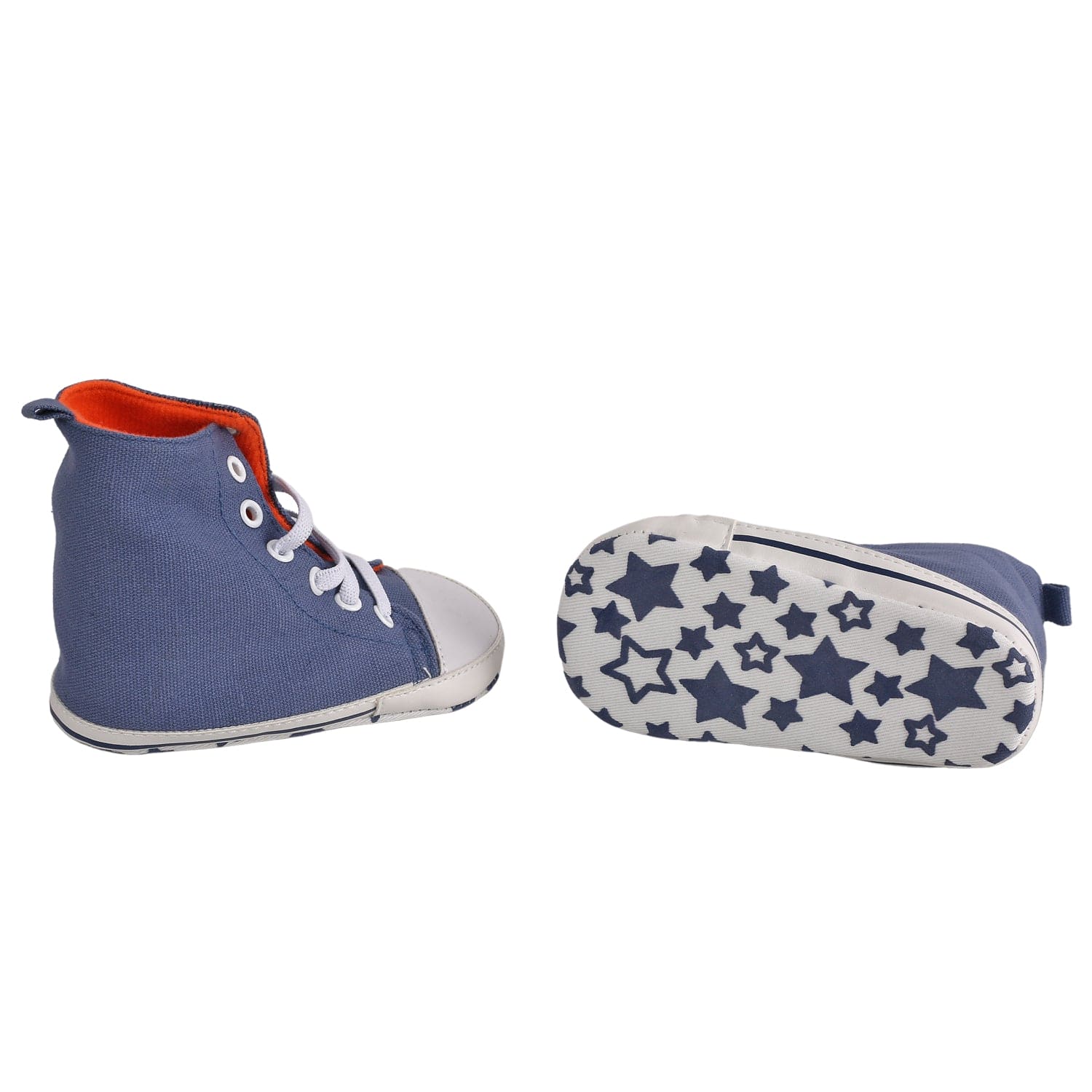 Baby Moo Blue High Top Booties - Baby Moo