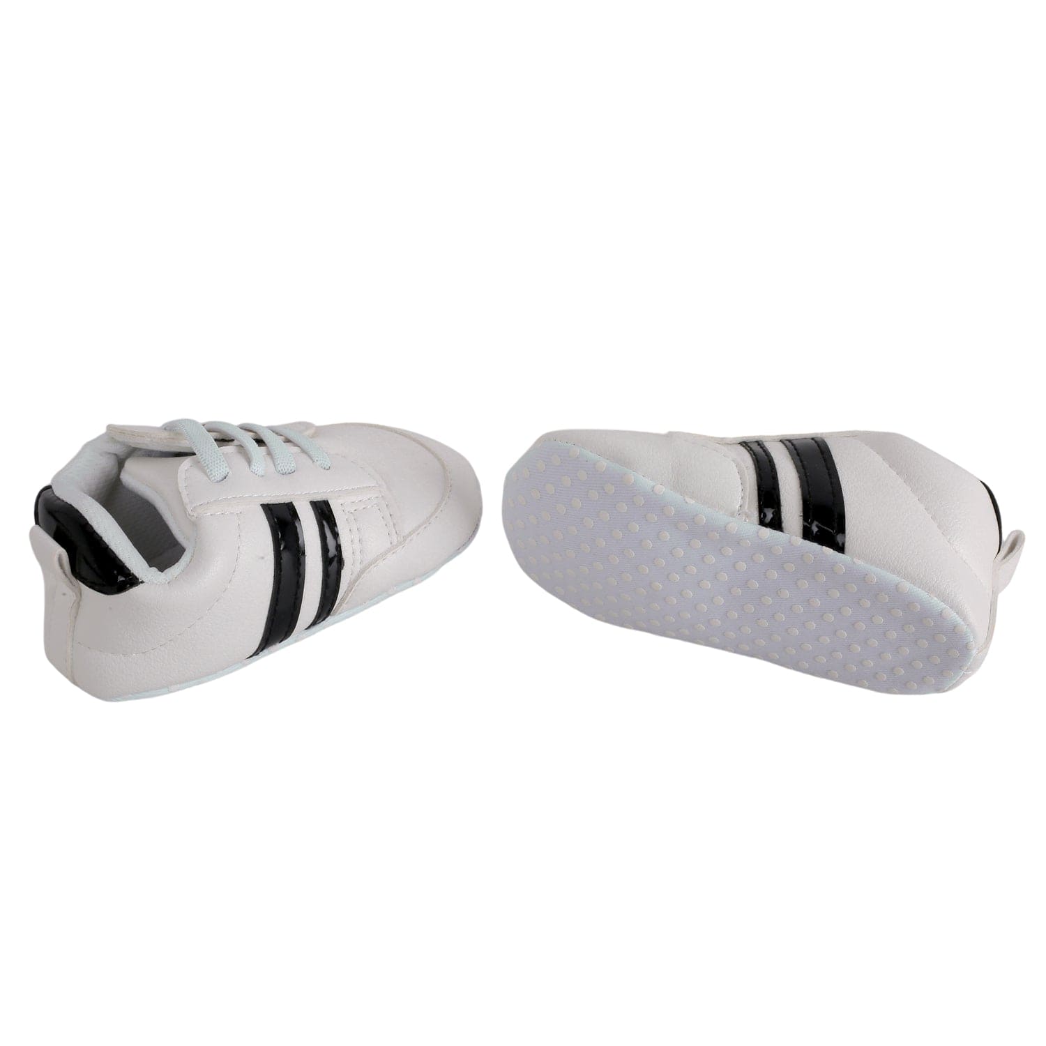 Baby Moo Black Stripes On White Sneakers - Baby Moo