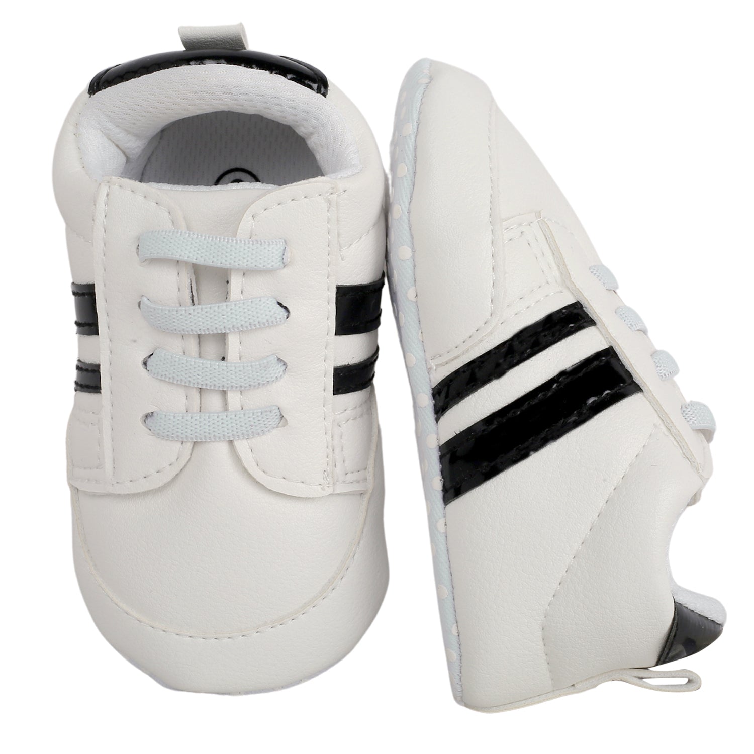 Baby Moo Black Stripes On White Sneakers - Baby Moo