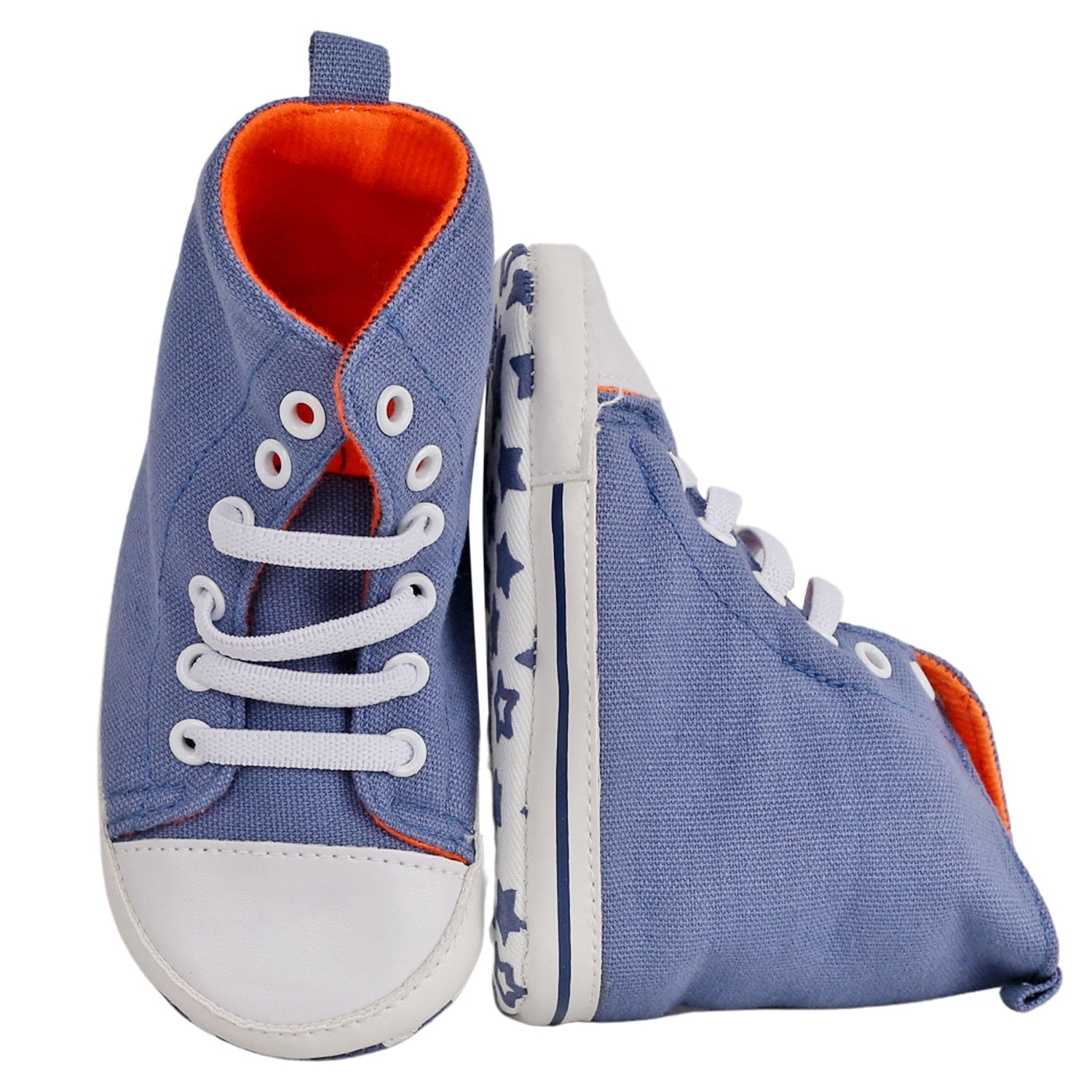 Baby Moo Blue High Top Booties - Baby Moo