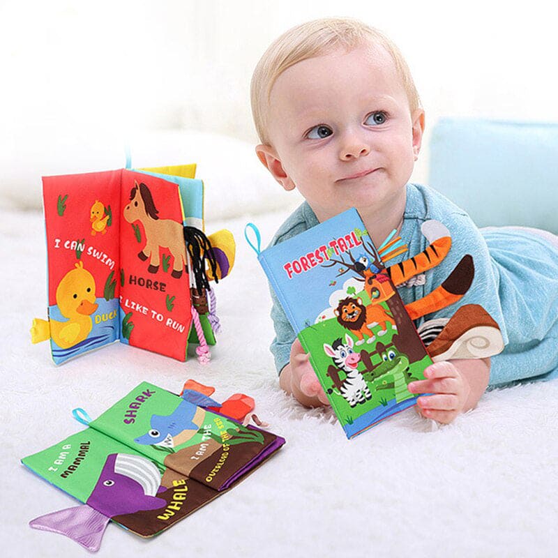 Forest Tail Early Children Sensory Development Interactive 3D Cloth Book With Rustle Paper - Multicolour - Baby Moo