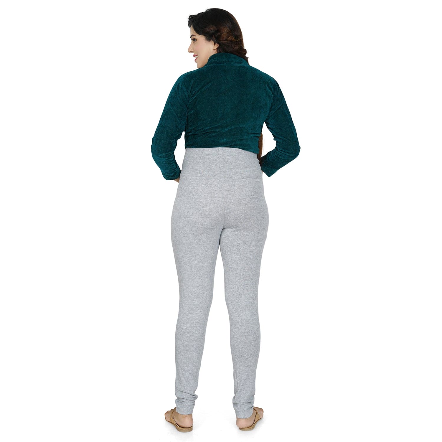 Baby Moo Soft And Comfy Full Length Maternity Leggings Solid - Grey - Baby Moo
