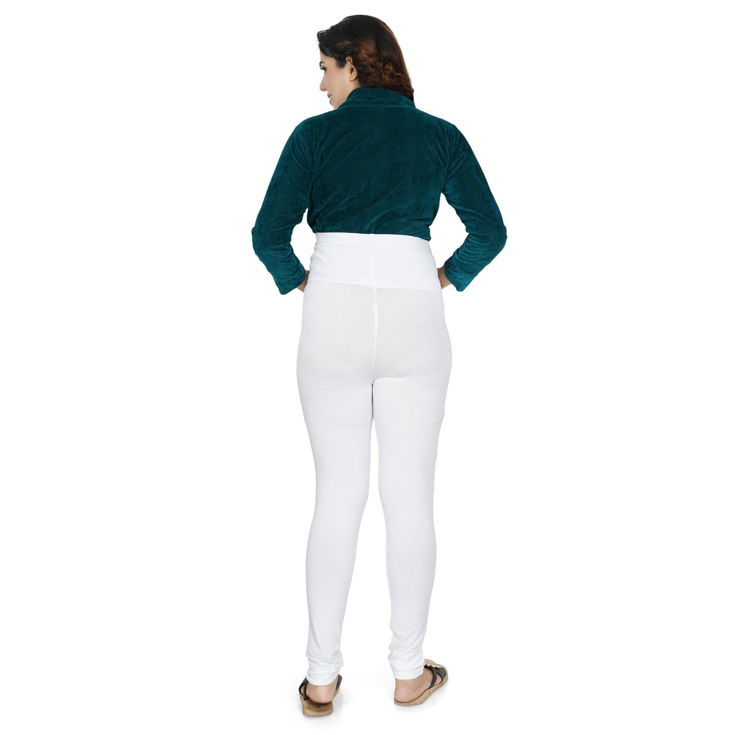Baby Moo Soft And Comfy Full Length Maternity Leggings Solid - White - Baby Moo